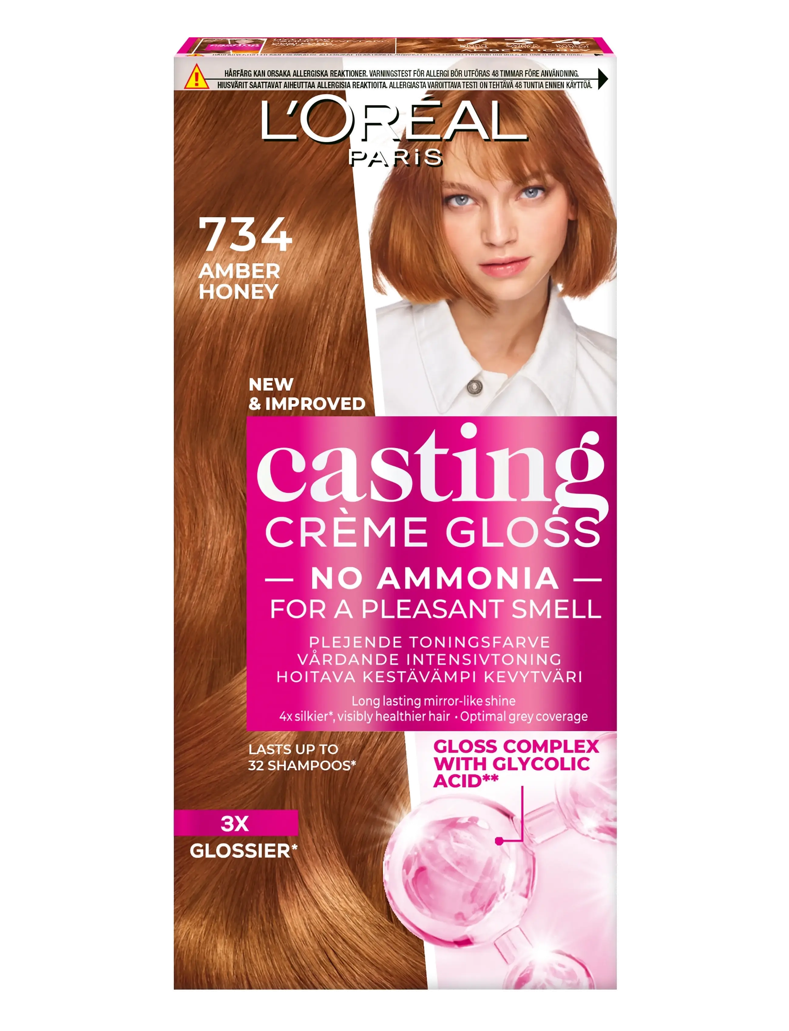 L'Oréal Paris L'Oréal Paris Casting Crème Gloss Semi-permanent hårfärg 734 Amber Honey - L'Oréal Paris - AMBER HONEY / orange