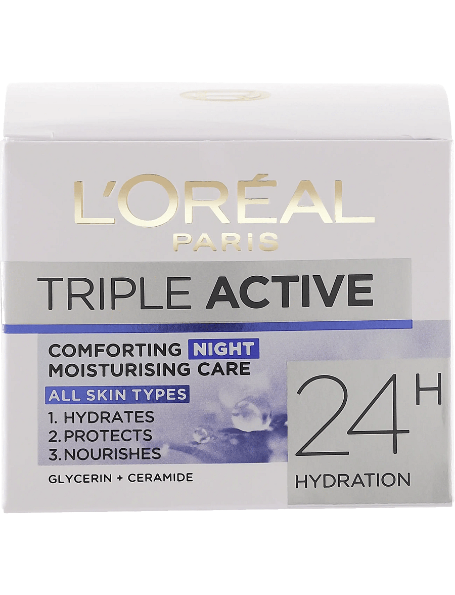 L'Oréal Paris - L'Oréal Paris Triple Active Night Cream for all skin types 50 ml - Öökreem - clear - 1