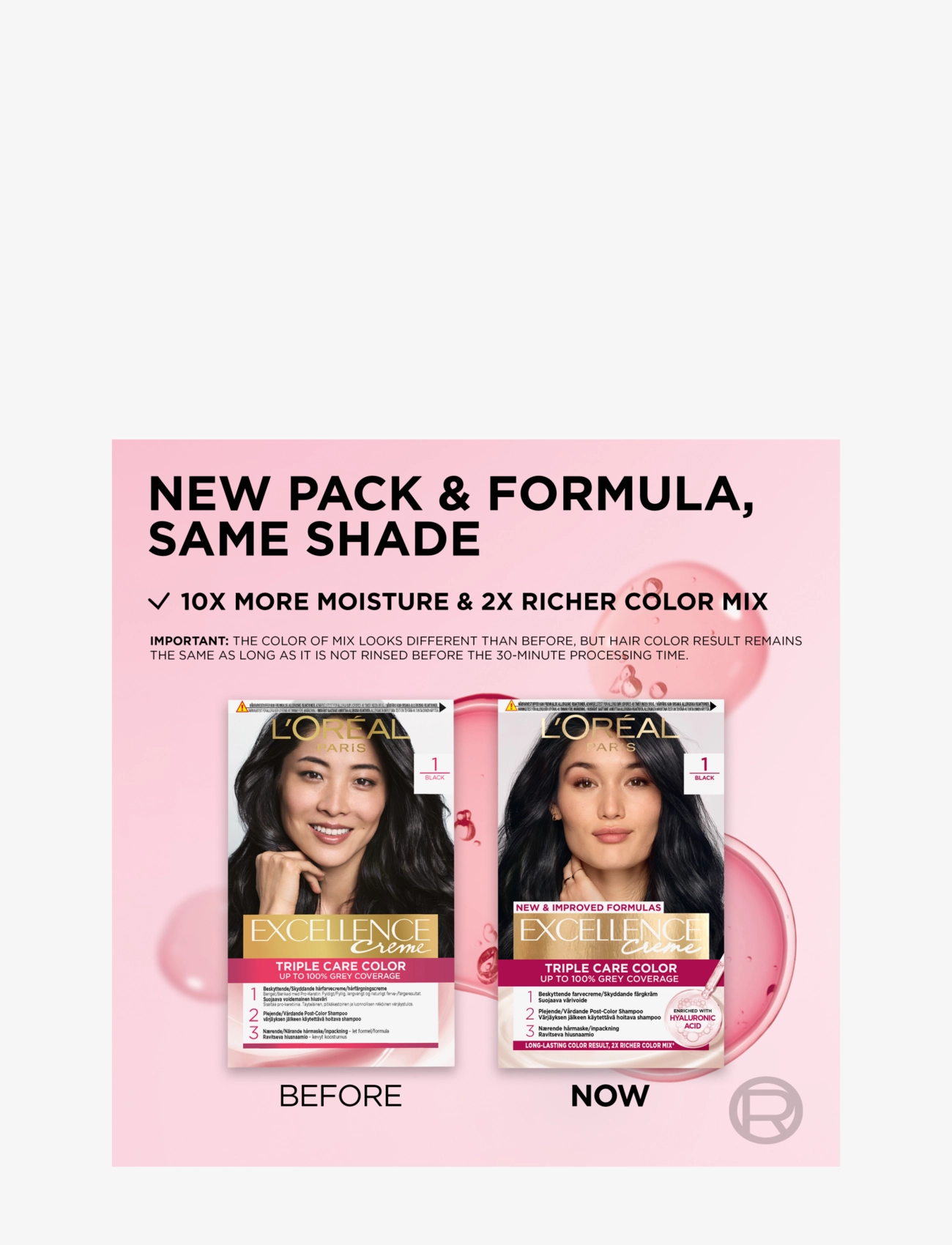 L'Oréal Paris - L'Oréal Paris Excellence Color Cream Kit 1 Black - permanent hårfarve - 1 black - 4