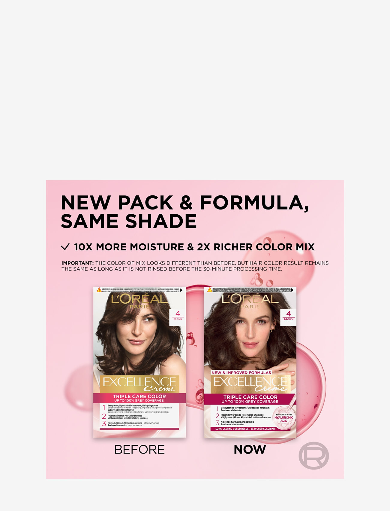 L'Oréal Paris - L'Oréal Paris Excellence Color Cream Kit 4 Brown - permanent hårfarve - 4 brown - 4