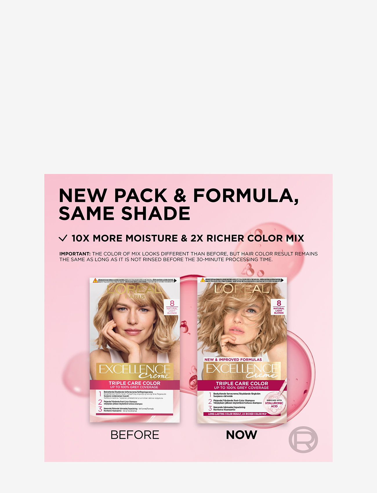 L'Oréal Paris - L'Oréal Paris Excellence Color Cream Kit 8 Natural Light Blonde - permanent hårfarve - 8 natural light blonde - 4