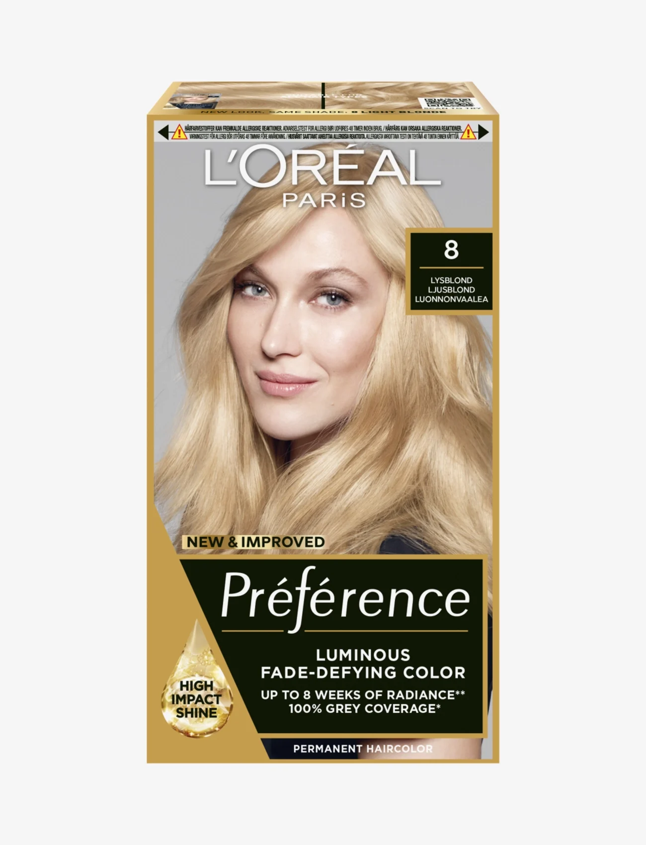 L'Oréal Paris - Luminous, high-impact shine & fade-defying hair color for up to 8 weeks. - färginpackningar - 8 california - 0
