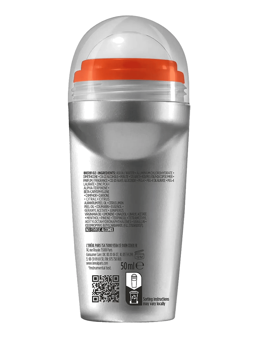 L'Oréal Paris - L'Oréal Paris Men Expert Invincible 96H Anti-Perspirant Roll-On for all skin types 50ml - roll-on - clear - 1