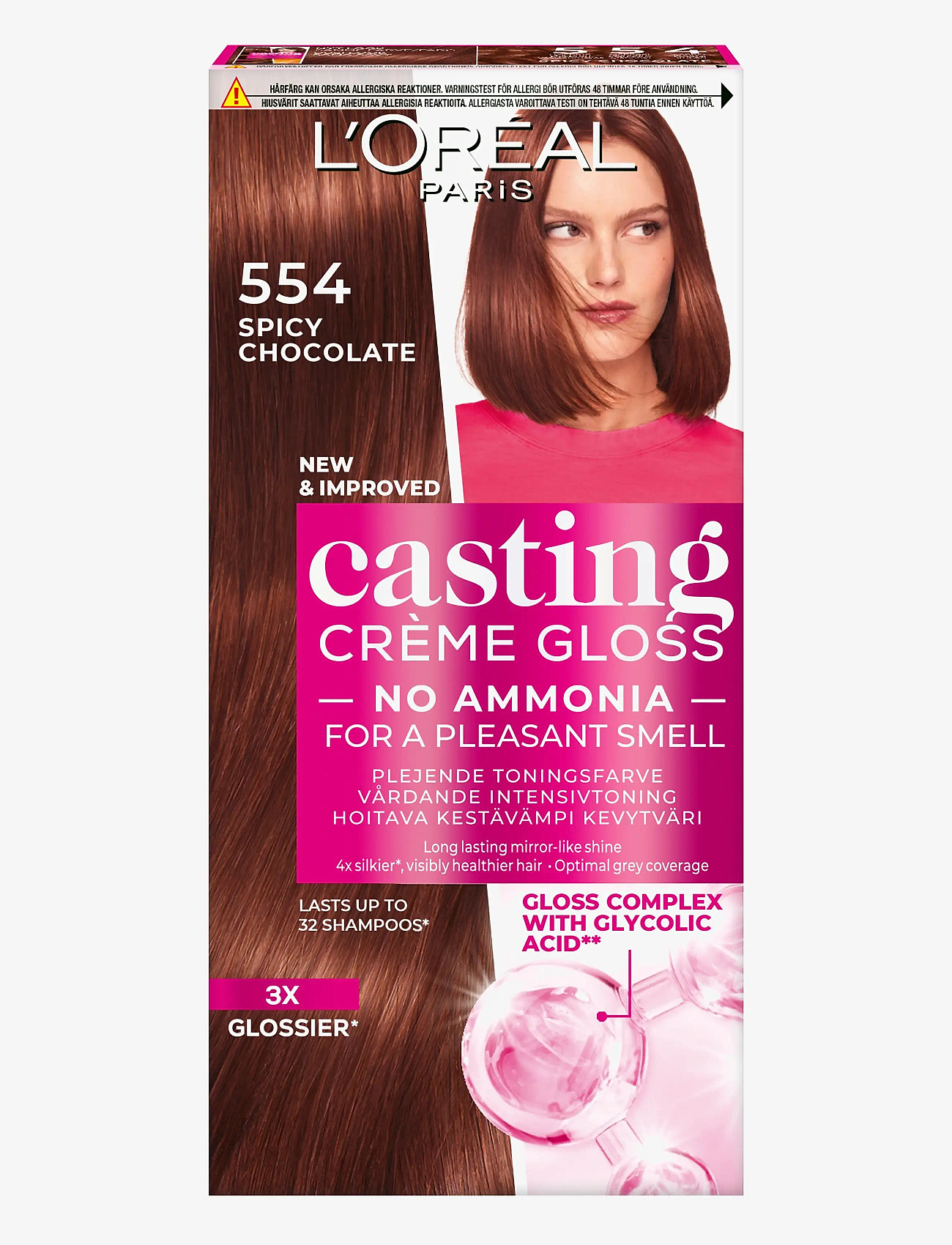 L'Oréal Paris - L'Oréal Paris Casting Creme Gloss 554 Spic Chocolate - permanent hårfärg - spic chocolate - 0