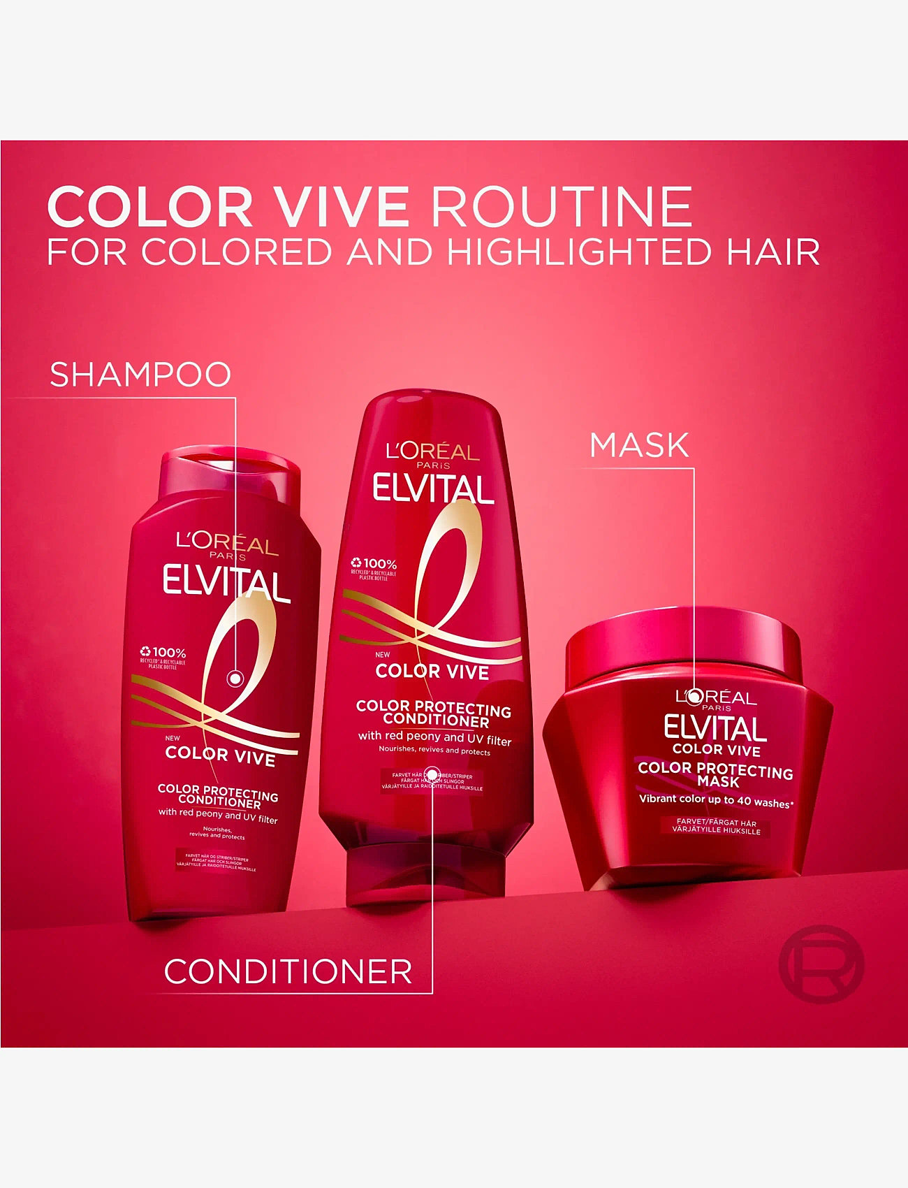 L'Oréal Paris - L'Oréal Paris Elvital Color Vive Hair Mask for colored hair 400 ml - juuksemaskid - no colour - 4
