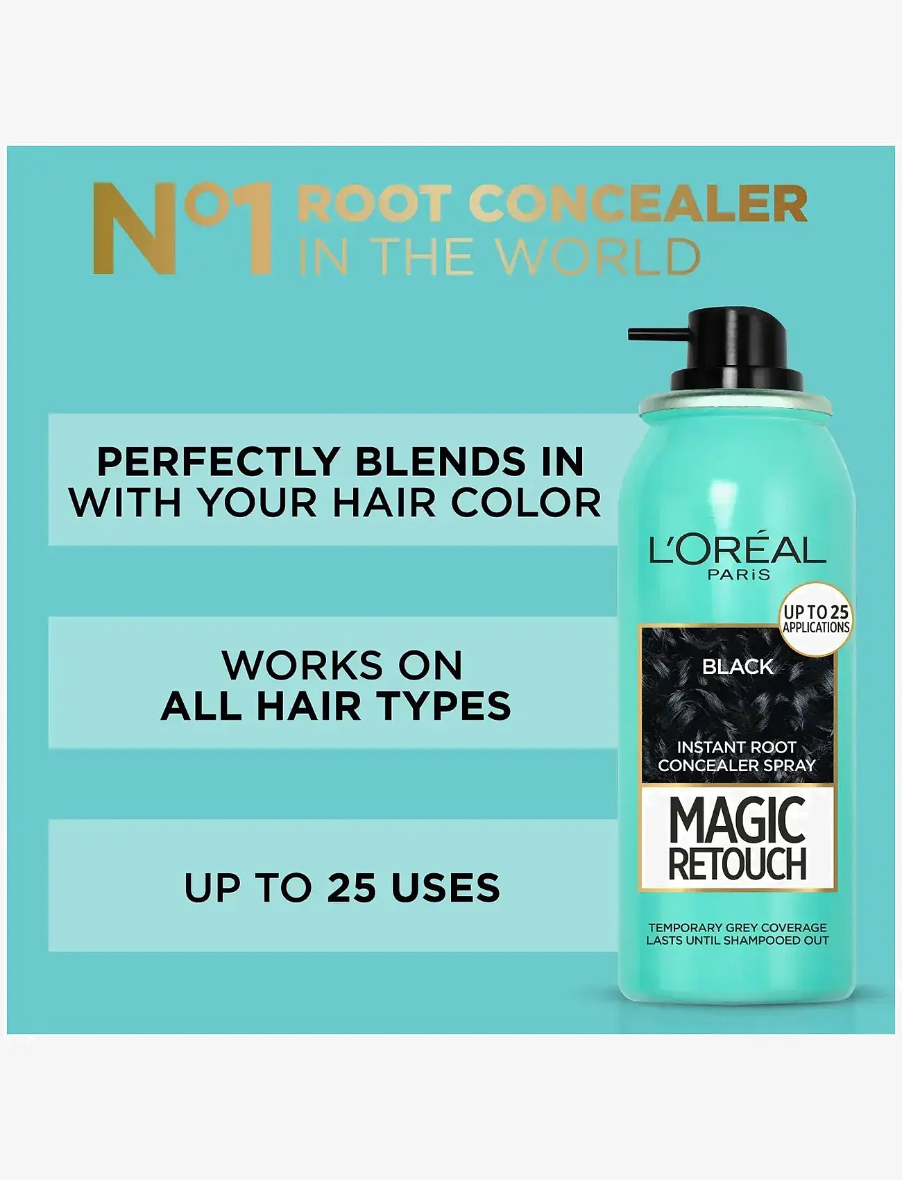 L'Oréal Paris - L'Oréal Paris Magic Retouch Spray Mahogany 75ml 3 Brown - farveindpakning - 3 brown - 1