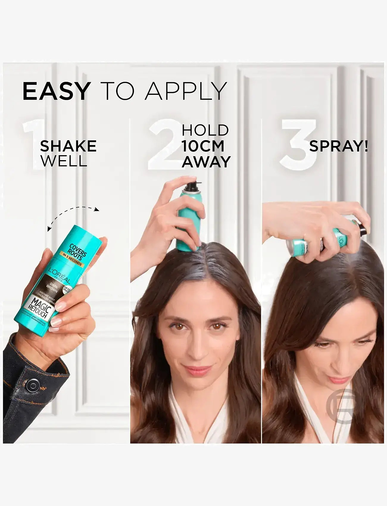 L'Oréal Paris - L'Oréal Paris Magic Retouch Spray Mahogany 75ml 3 Brown - farveindpakning - 3 brown - 3