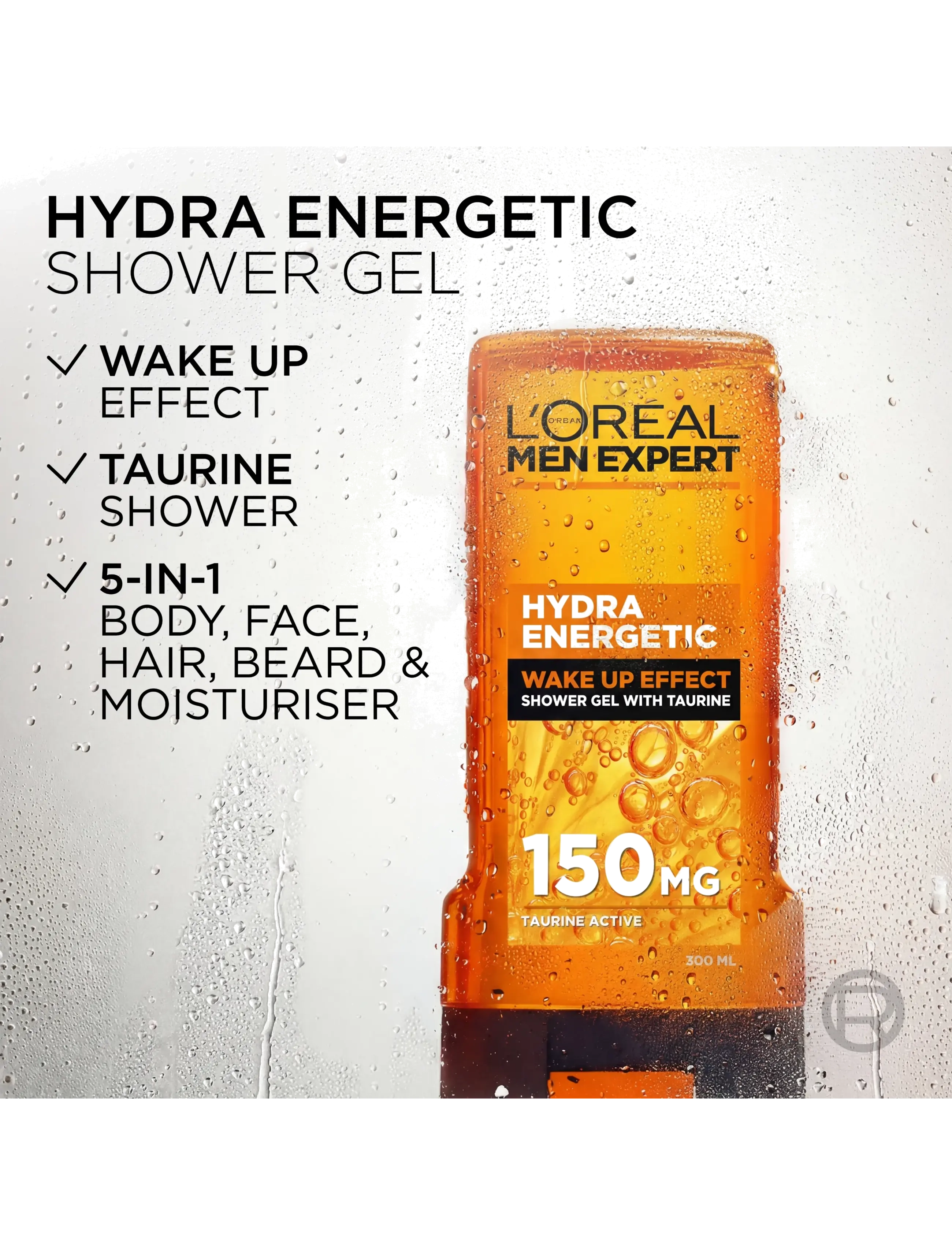L'Oréal Paris - L'Oréal Paris Men Expert Hydra Energetic Wake Up Effect Shower Gel for normal skin 300 ml - shower gels - hydra energetic wake up effect with taurine - 3