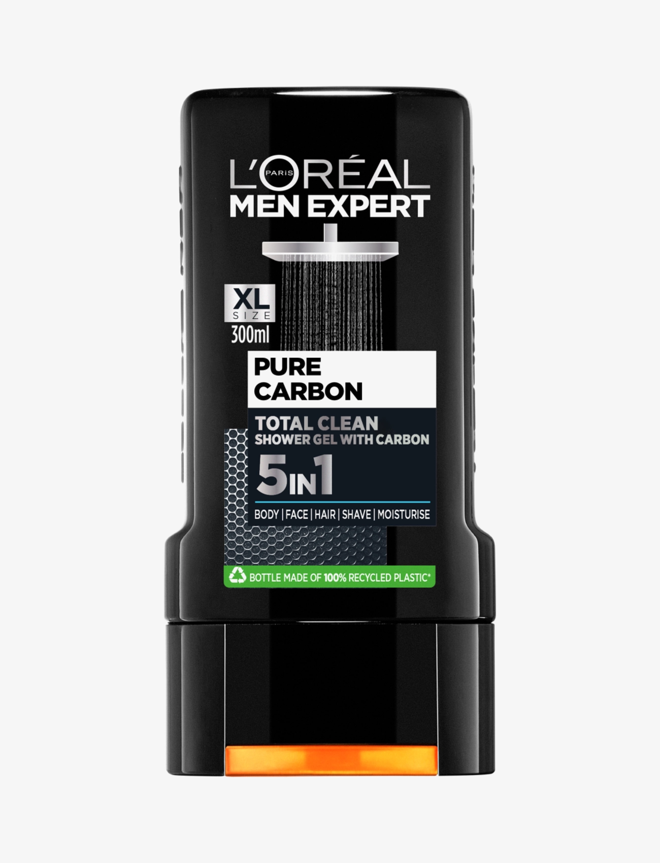 L'Oréal Paris L'Oréal Men Expert Pure Carbon Total Clean Shower Gel 300ml - Beauty för Män - TOTAL CLEAN TOTAL ACTION WITH CARBON / clear
