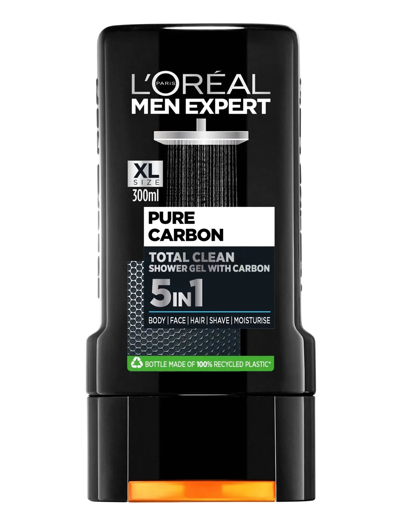 L'Oréal Paris L'oréal Paris Men Expert Pure Carbon Total Clean Shower Gel For Normal Skin 300 ml, 300 ml, Nude, Krop > Bad Og Brusebad, Herre
