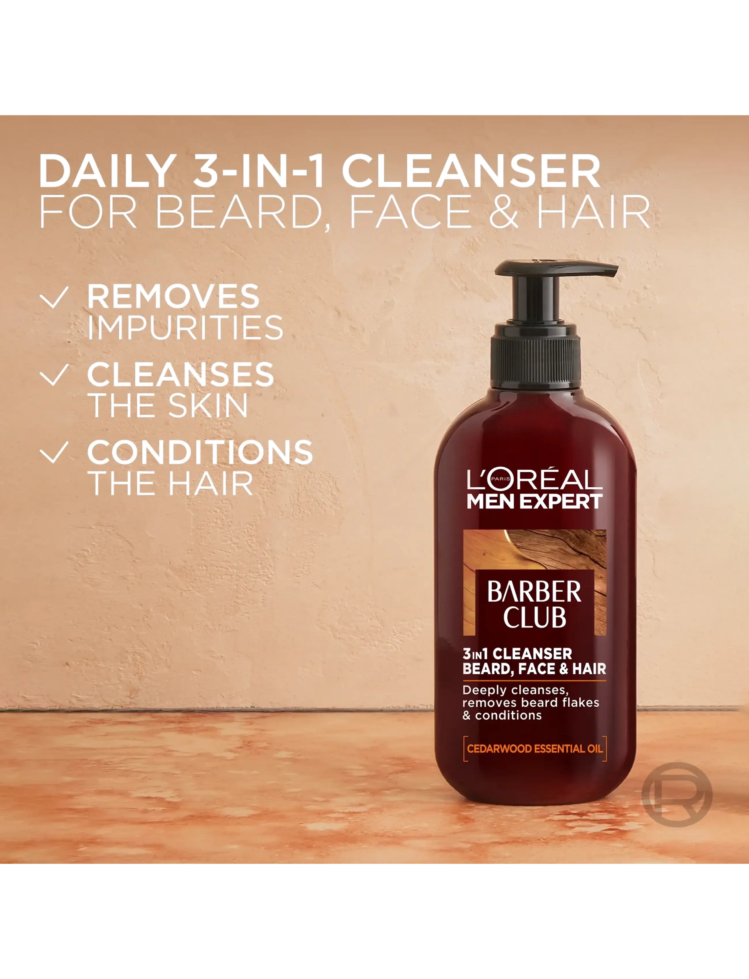 L'Oréal Paris - L'Oréal Paris Men Expert Barber Club 3-in-1-Wash for normal skin 200 ml - laveste priser - clear - 2