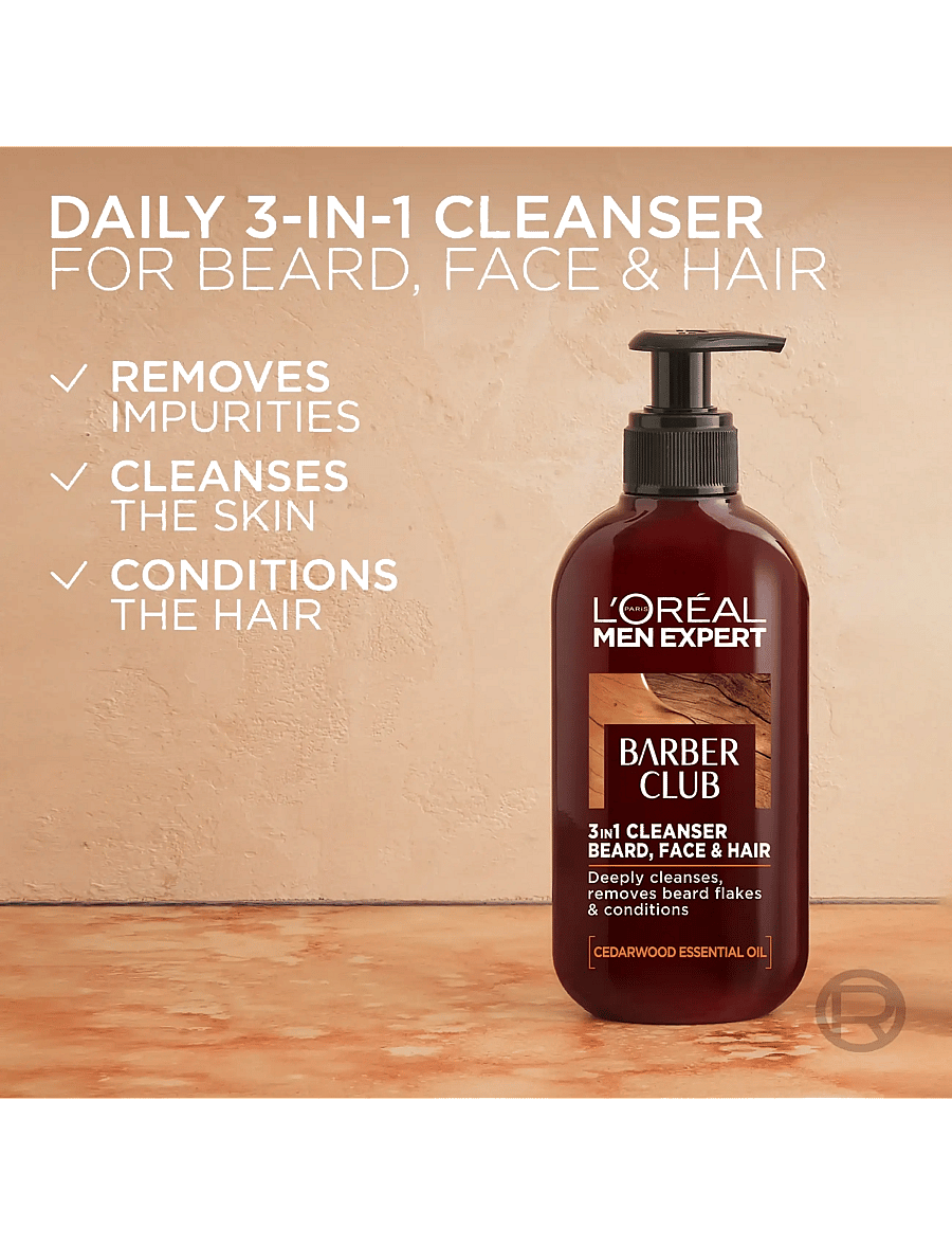 L'Oréal Paris - L'Oréal Paris Men Expert Barber Club 3-in-1-Wash for normal skin 200 ml - kasvojen puhdistus - clear - 2