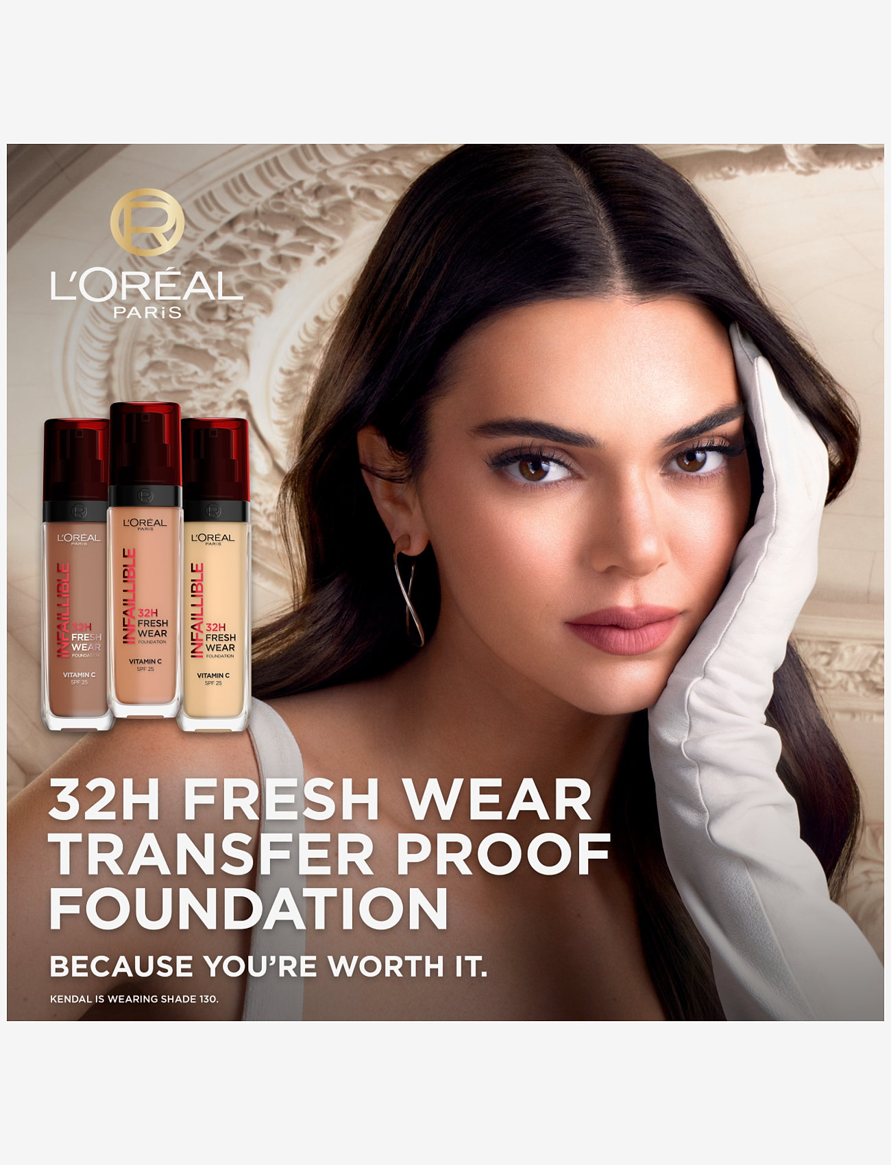 L'Oréal Paris - L'Oréal Paris, Infaillible 32H Fresh Wear Foundation, 20 Ivory, 30ml - konfirmationstøj - ivory 20 - 1
