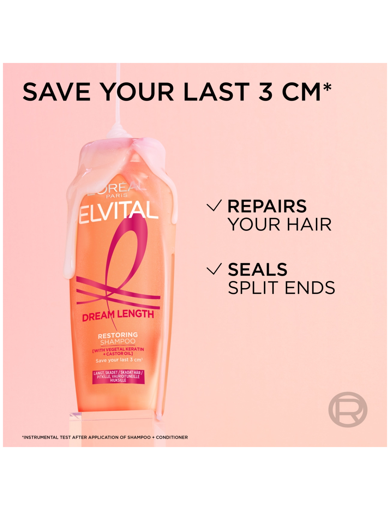 L'Oréal Paris - L'Oréal Paris Elvital Dream Length Shampoo for long hair 250 ml - laveste priser - no colour - 3