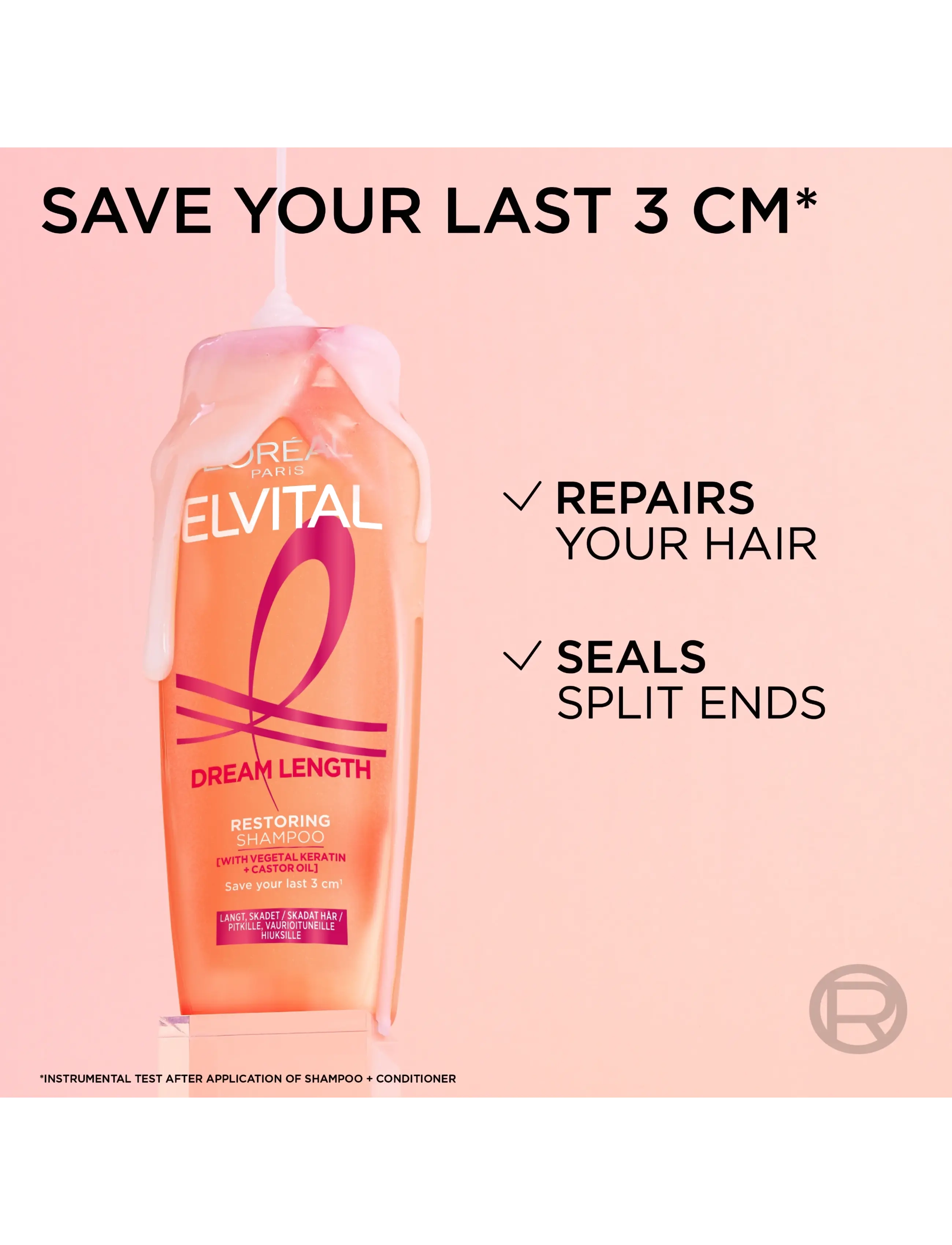 L'Oréal Paris - L'Oréal Paris Elvital Dream Length Shampoo for long hair 500 ml - shampoo - clear - 1