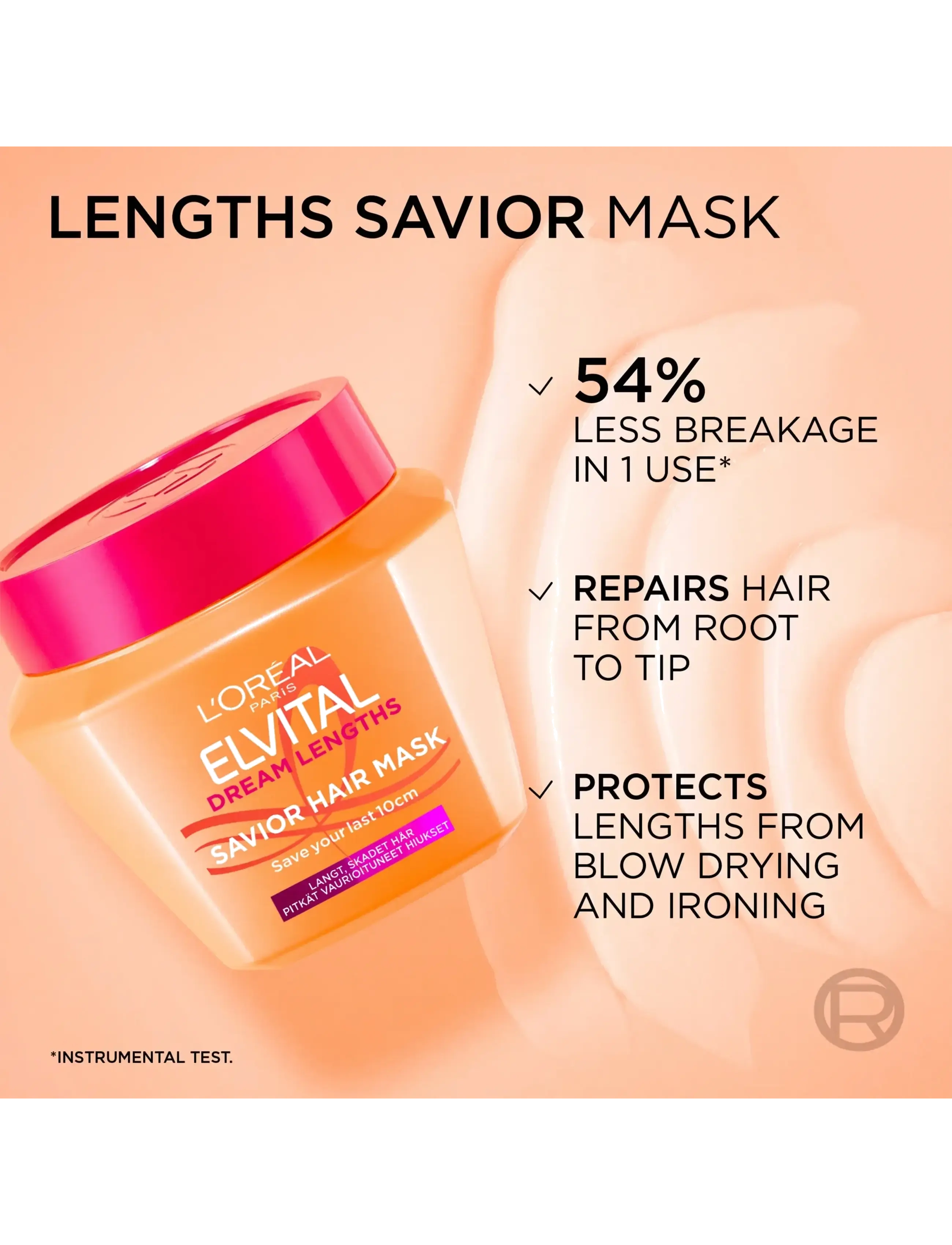 L'Oréal Paris - L'Oréal Paris Elvital Dream Length Hair Mask for long hair 300 ml - no colour - 3