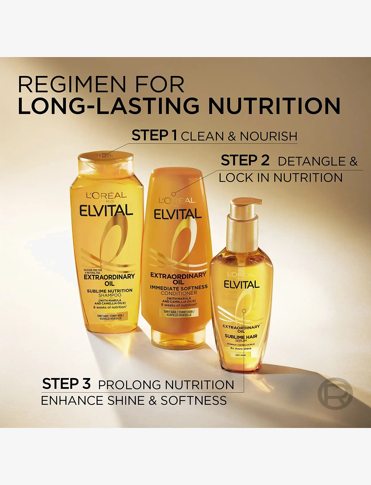 L'Oréal Paris - L'Oréal Paris Elvital Extraordinary Oil Hair Oil for dry hair 50 ml - rejsestørrelser & kits  - extraordinary oil - all hair types - 4