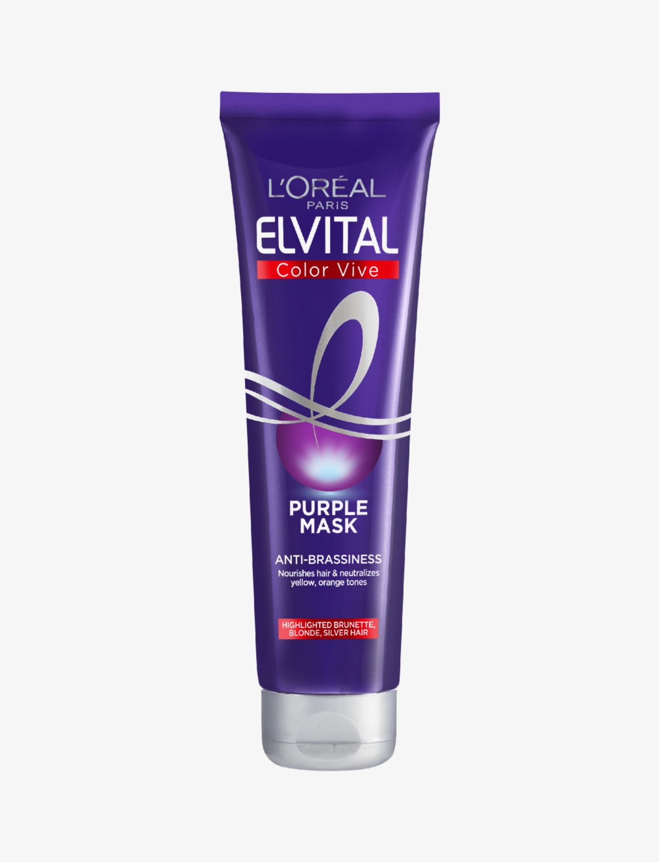 L'Oréal Paris Elvital Color Vive Purple Hair Mask For Colored Hair 150 Ml, Hair Ansigtsmaske, Nude, Str: 150 ml