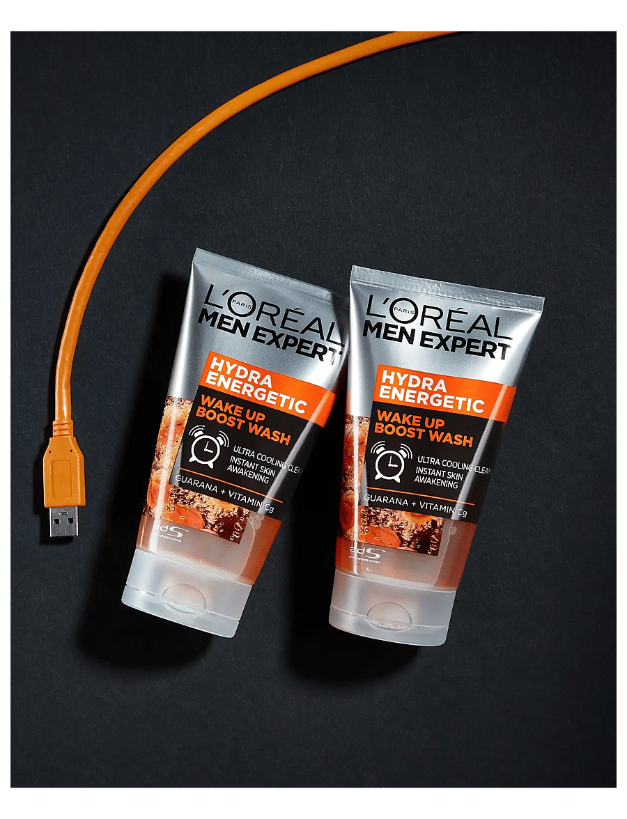 L'Oréal Paris - L'Oréal Paris Men Expert Hydra Energetic Wake Up Boost Wash for normal skin 100 ml - ansigtsrens - clear - 2