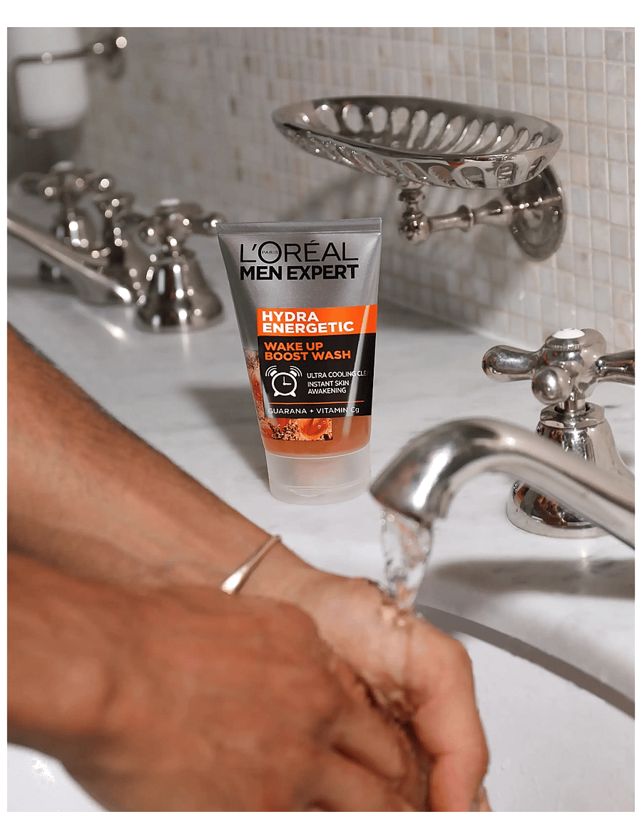 L'Oréal Paris - L'Oréal Paris Men Expert Hydra Energetic Wake Up Boost Wash for normal skin 100 ml - ansigtsrens - clear - 3