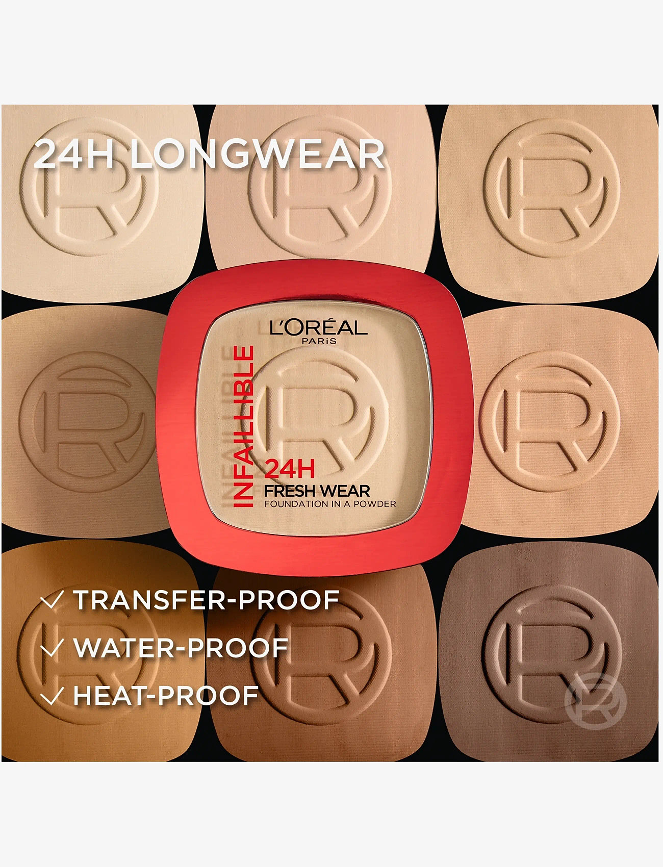 L'Oréal Paris - L'Oréal Paris Infaillible 24h Fresh Wear Powder Foundation 20 Ivory - smink - ivory 20 - 4