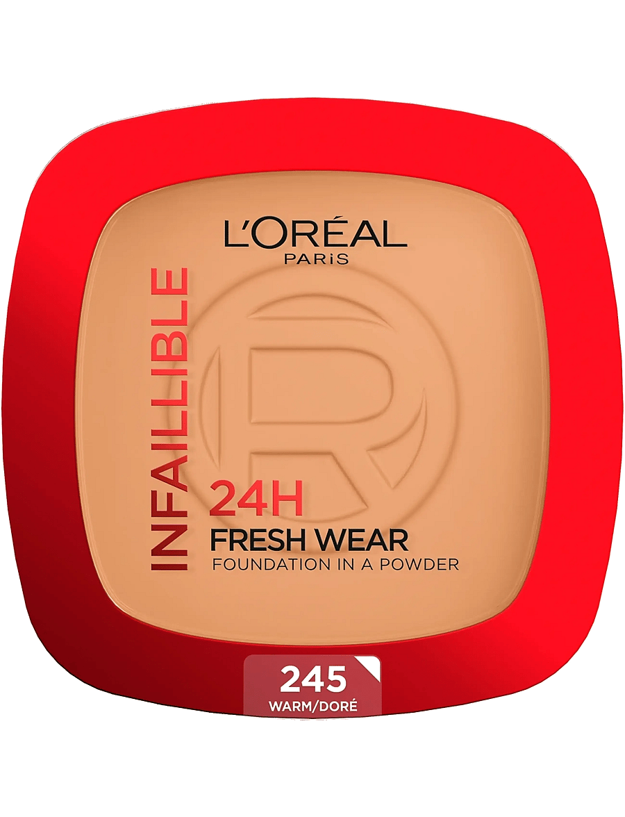 L'Oréal Paris - L'Oréal Paris Infaillible 24H Fresh Wear Foundation in a Powder 245 Warm Undertone 30 ml - smink - golden honey 245 - 0
