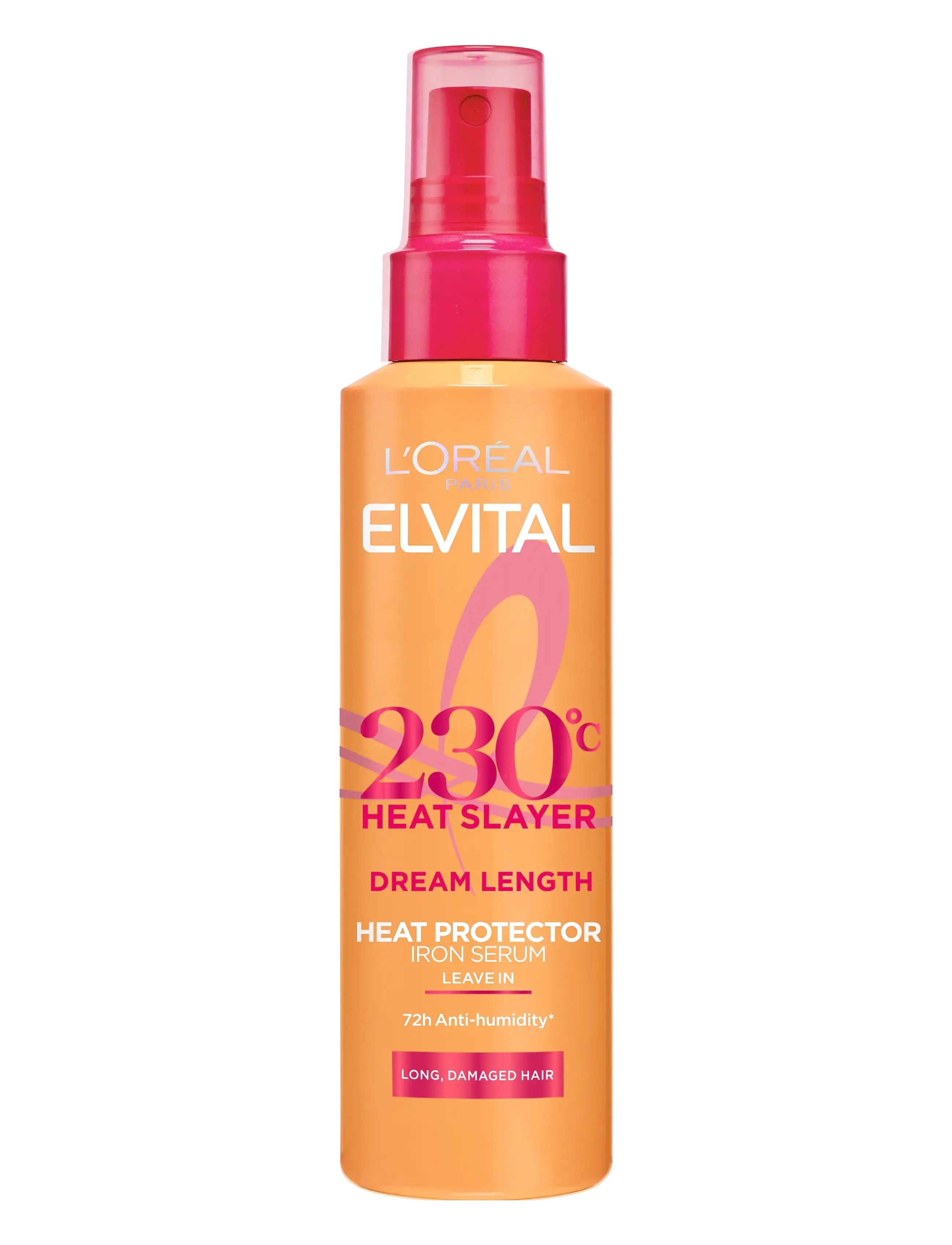 L'Oréal Paris Elvital Dream Length Heat Slayer Iron Spray For Long Hair 150 Ml, Varmebeskyttelse, Nude, Str: 150 ml