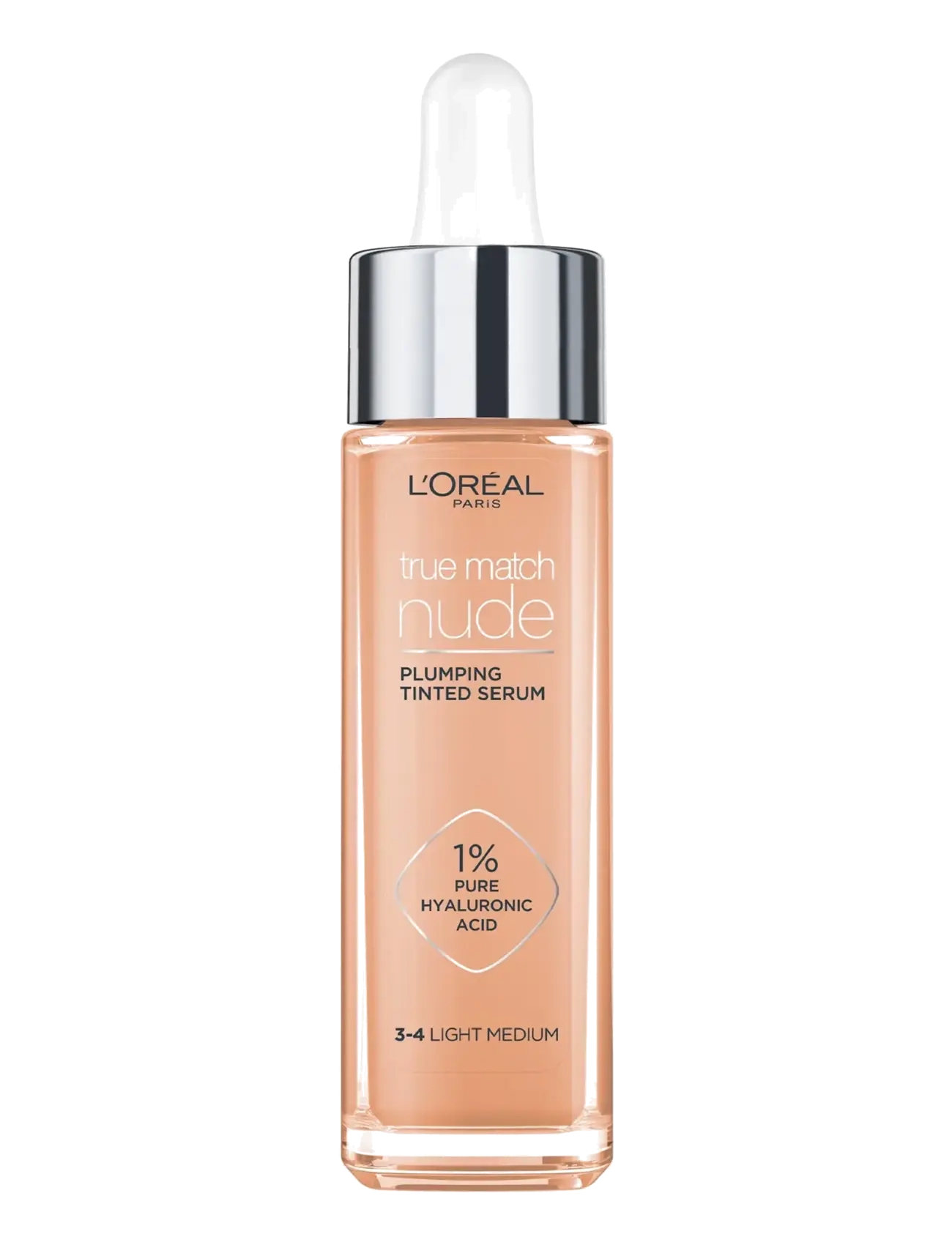 L'Oréal Paris L'oreal Paris True Match Nude Plumping Tinted Serum 3-4 Light Medium 30 Ml, Foundation, Str: ONE SIZE