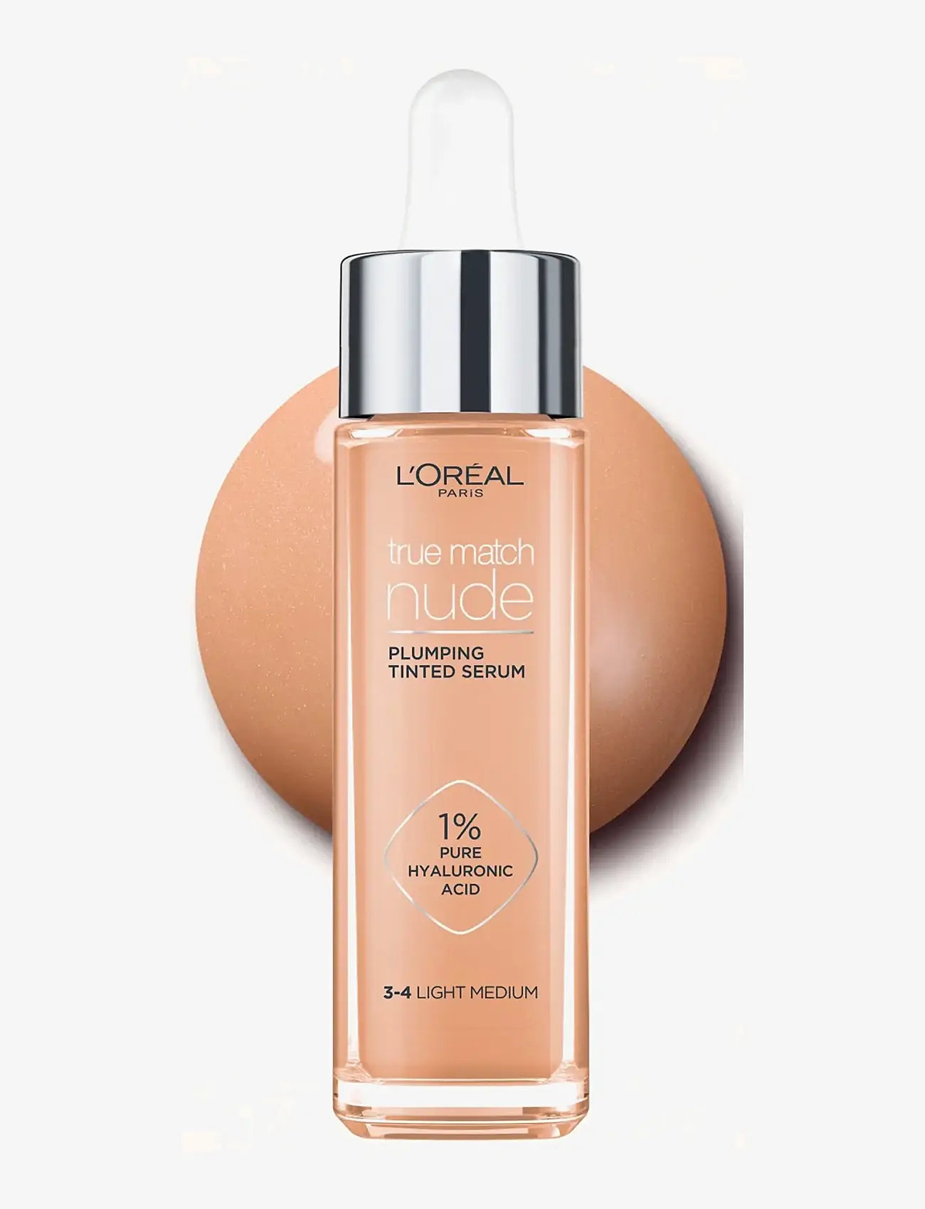 L'Oréal Paris - L'Oreal Paris True Match Nude Plumping Tinted Serum 3-4 Light Medium 30 ml - förðunarvörur - light-medium 3-4 - 2