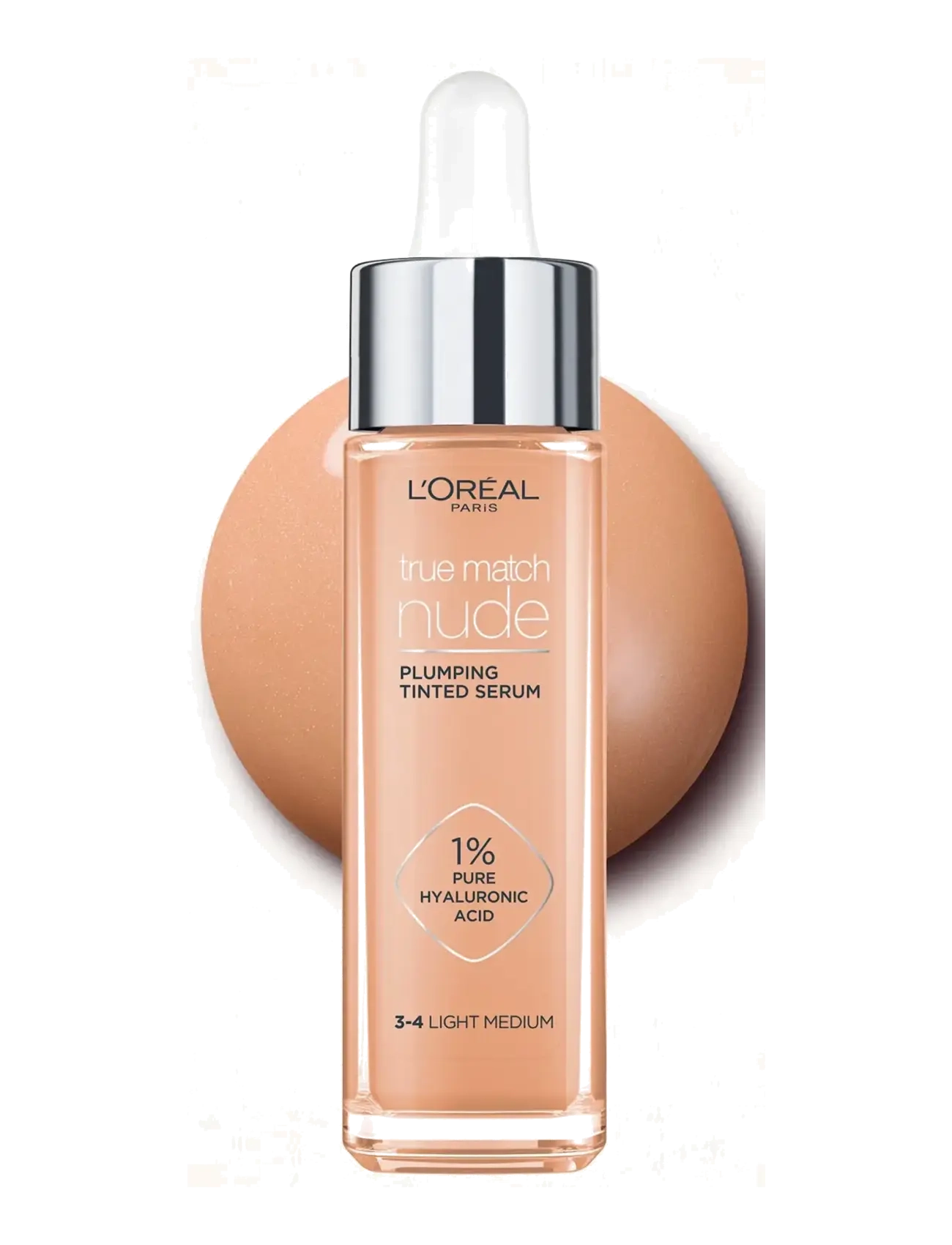 L'Oréal Paris - L'Oreal Paris True Match Nude Plumping Tinted Serum 3-4 Light Medium 30 ml - förðunarvörur - light-medium 3-4 - 2