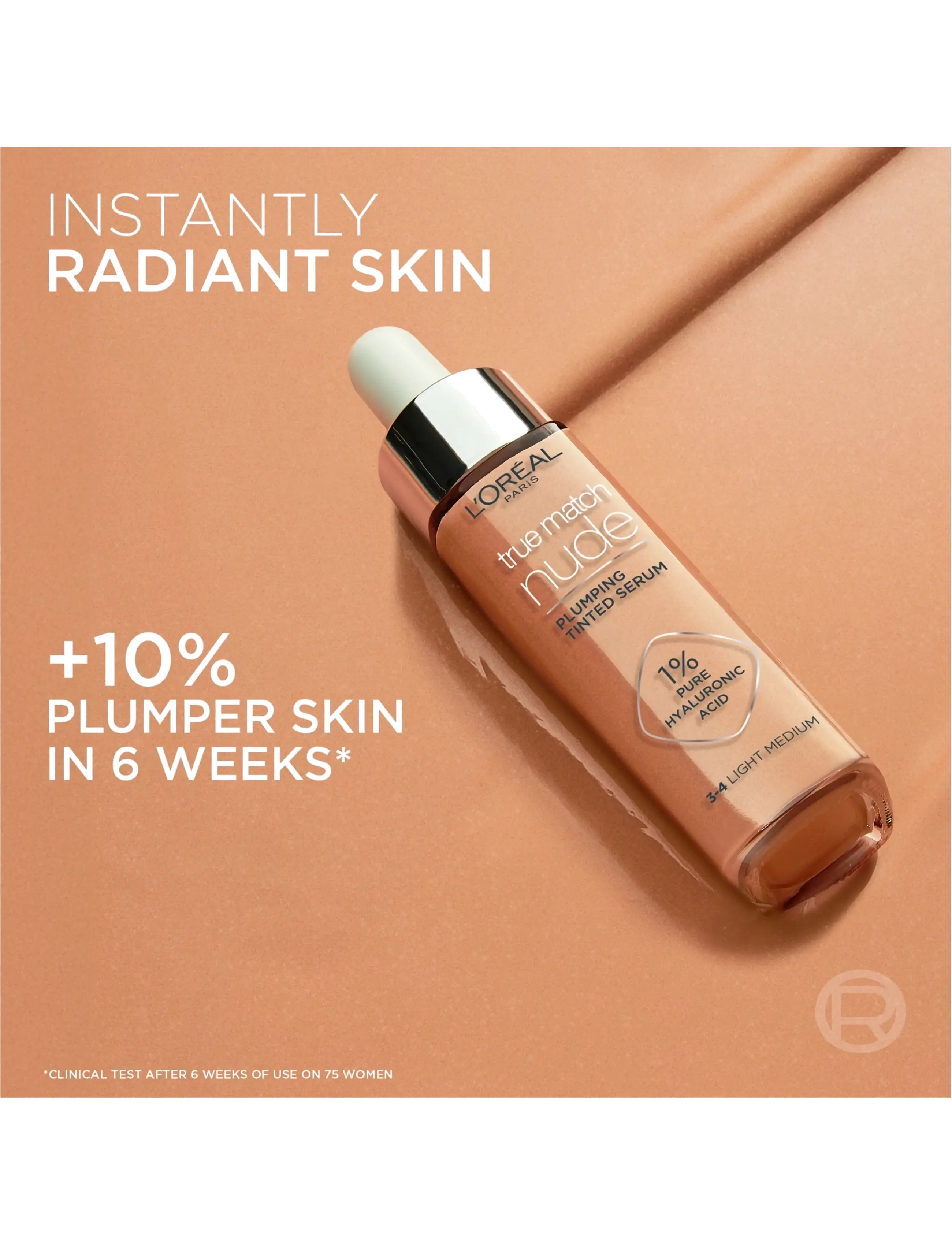 L'Oréal Paris - L'Oreal Paris True Match Nude Plumping Tinted Serum 4-5 Medium 30 ml - makeup - medium 4-5 - 5