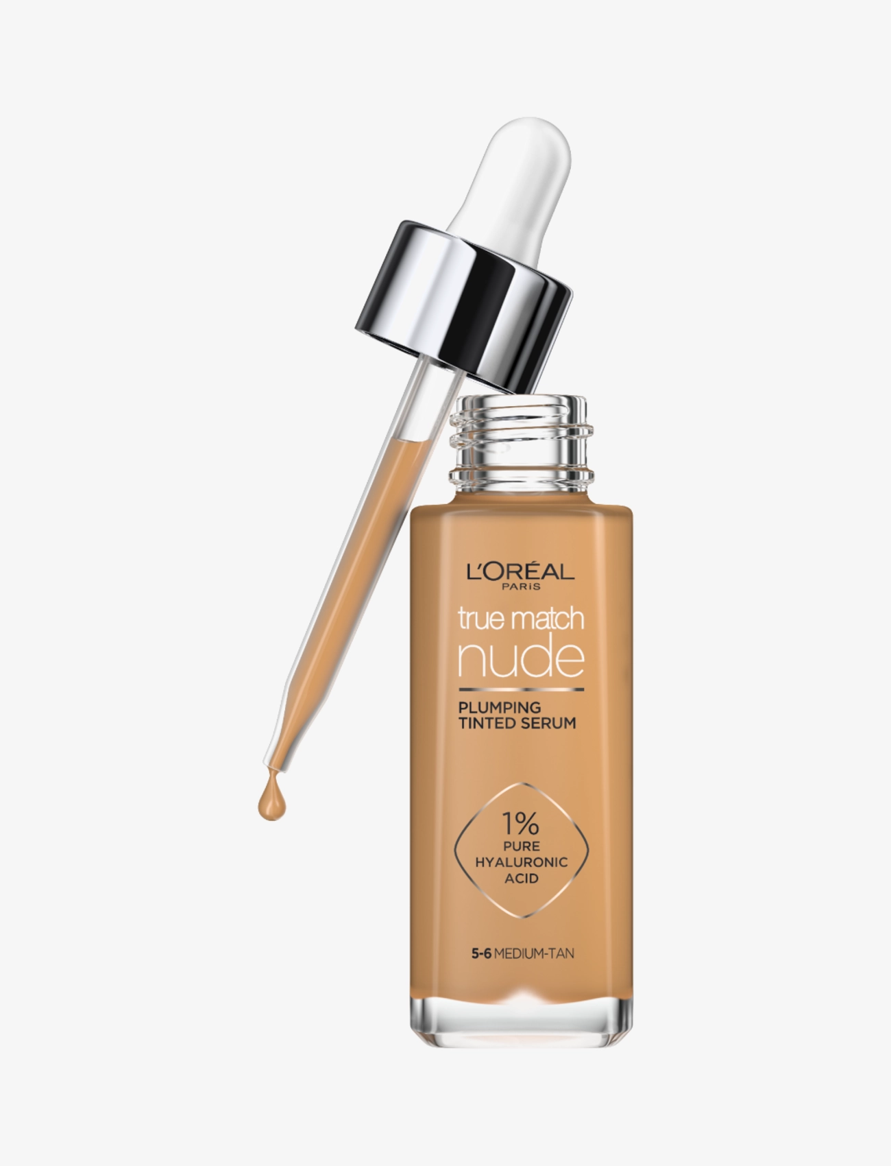 L'Oréal Paris L'oreal Paris True Match Nude Plumping Tinted Serum 5-6 Medium Tan 30 Ml, Foundation, Str: ONE SIZE