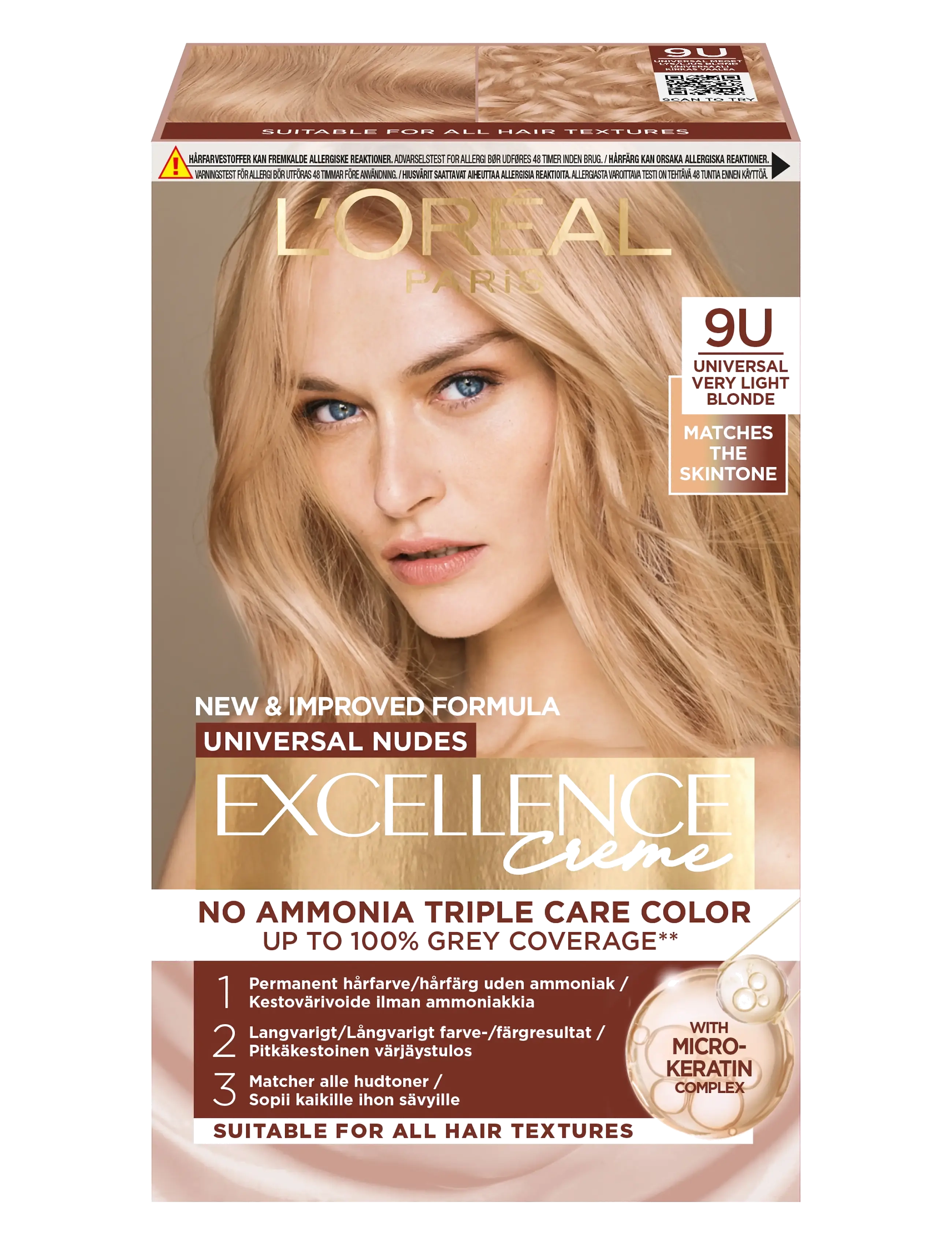 L'Oréal Paris L'Oréal Paris Excellence Universal Nudes 9U Universal Very Light Blonde - Skjønnhet - VERY LIGHT BLONDE / clear