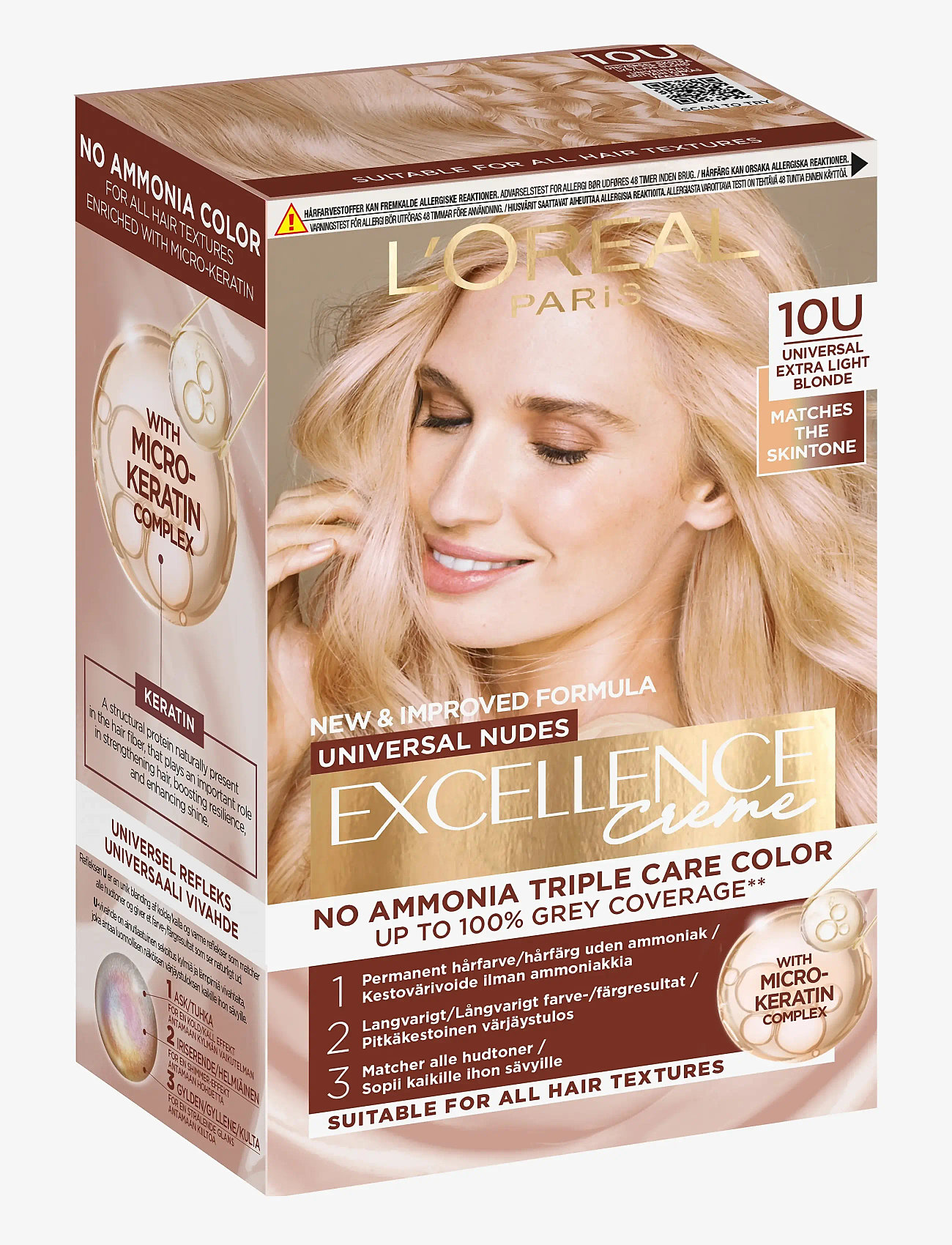 L'Oréal Paris - L'Oréal Paris Excellence Universal Nudes 10U Universal Lightest Blonde - permanent hårfärg - 10u universal lightest blonde - 1