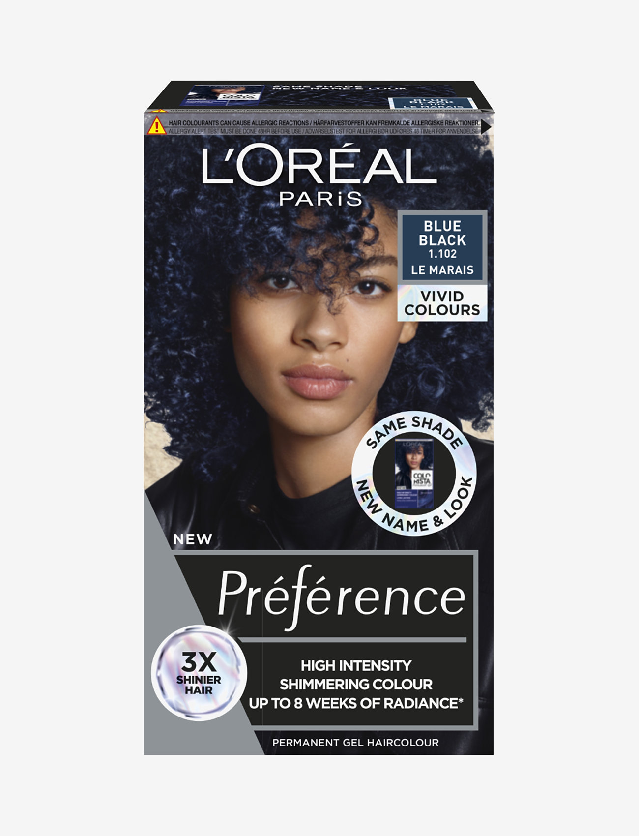 L'Oréal Paris - L'Oréal Paris Préférence Vivid Colours 1.102 Blue Black - permanent hårfärg - blue black - 0