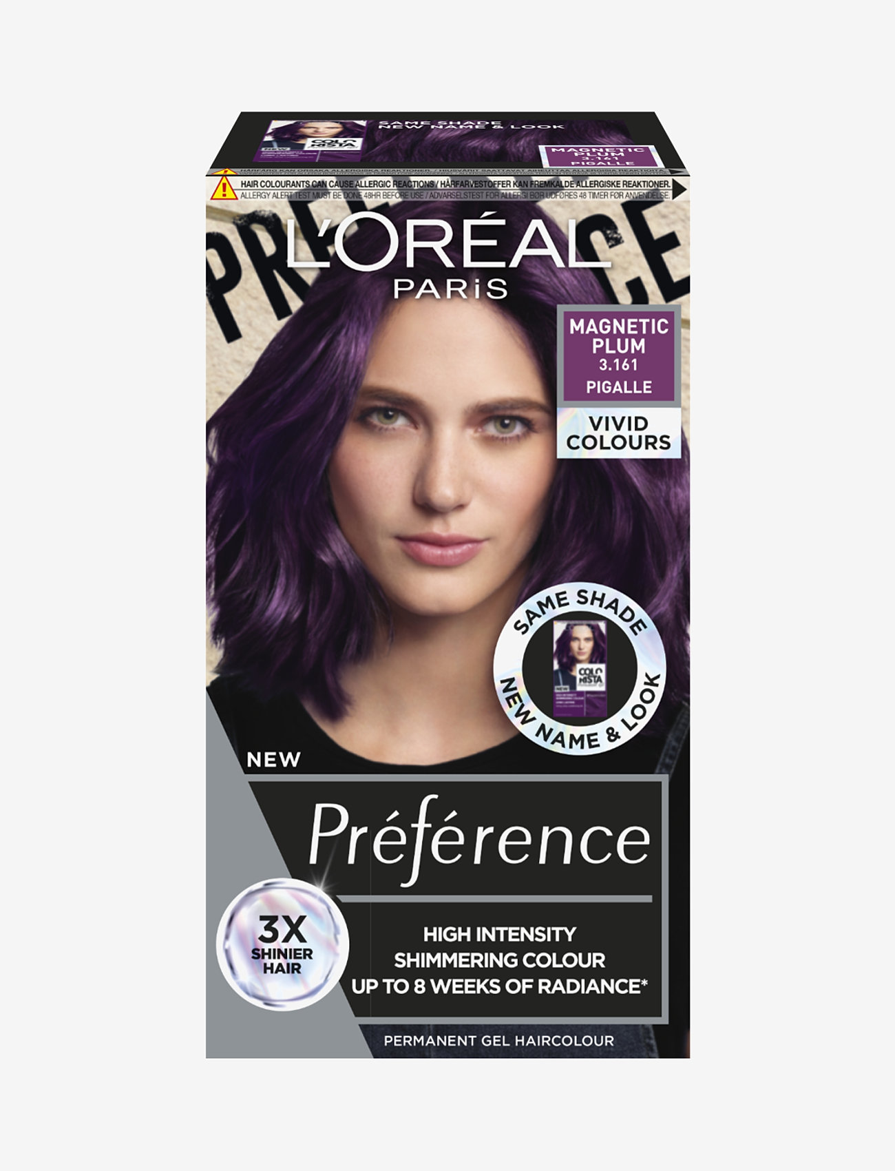 L'Oréal Paris L'Oréal Paris Préférence Vivid Colours 3.161 Magnetic Plum - Hår - MAGNETIC PLUM / clear