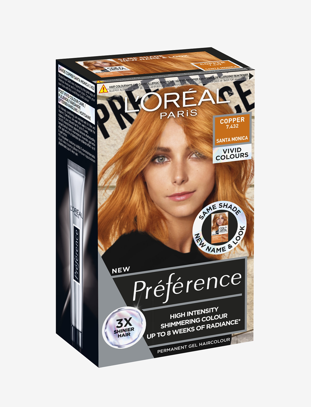 L'Oréal Paris - L'Oréal Paris Préférence Vivid Colours 7.432 Copper - permanent hårfarve - copper - 1