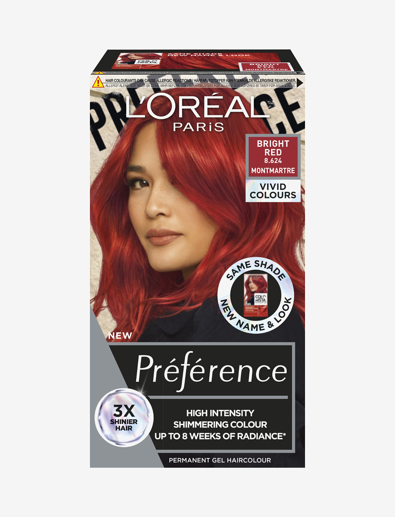 L'Oréal Paris L'Oréal Paris Préférence Vivid Colours 8.624 Bright Red - Hår - BRIGHT RED / clear