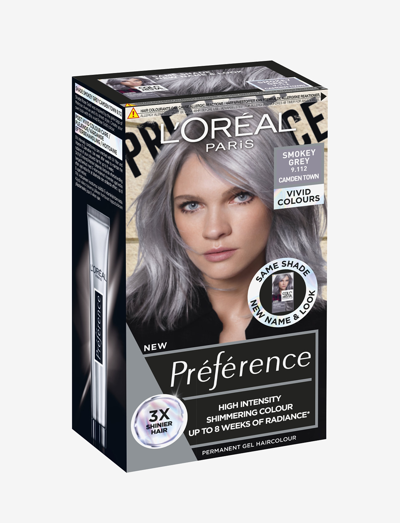 L'Oréal Paris - L'Oréal Paris Préférence Vivid Colours 9.112 Smokey Grey - permanent hårfärg - smokey grey - 1