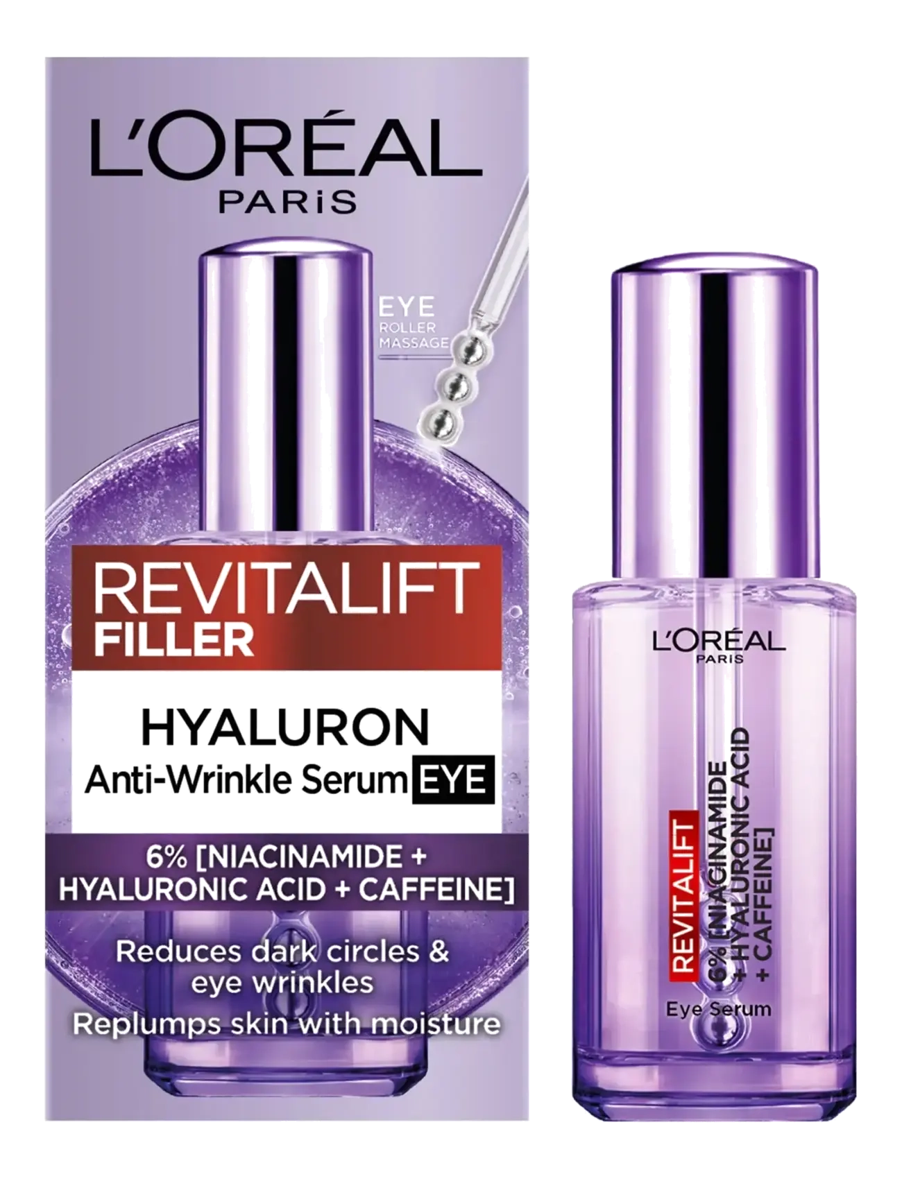 L'Oréal Paris - L'Oréal Paris Revitalift Filler 2,5% Hyaluronic Acid Eye Serum for normal skin 20 ml - silmaseerumid - no colour - 2