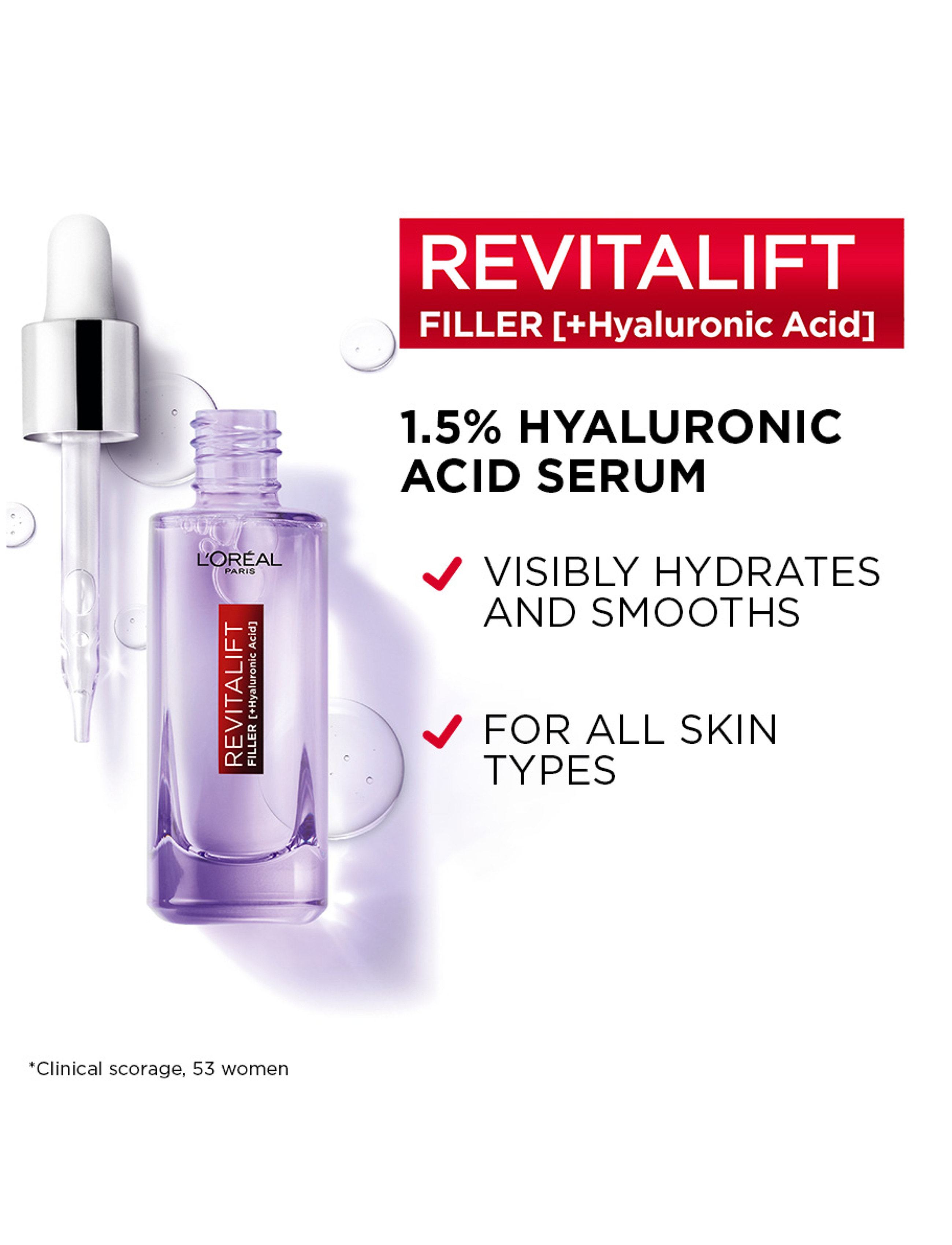 L'Oréal Paris - L'Oréal Paris Revitalift Filler 2,5% Hyaluronic Acid Eye Serum for normal skin 20 ml - Øjenserum - no colour - 4
