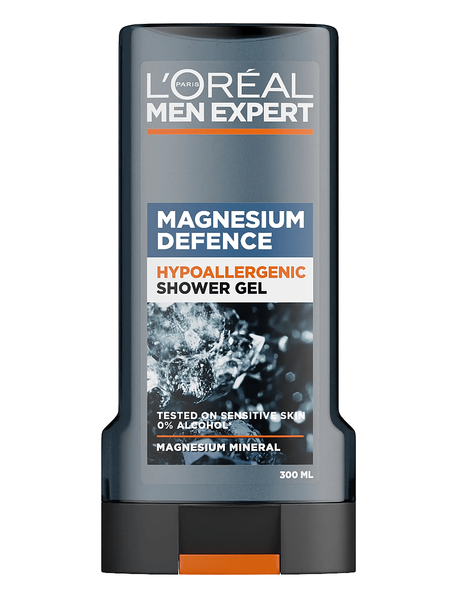 L'Oréal Paris - L'Oréal Paris Men Expert Magnesium Defense Hypoallergenic Shower Gel for sensitive skin 300 ml - vann ja dušš - magnesium defence hypoallergenic shower gel - 0