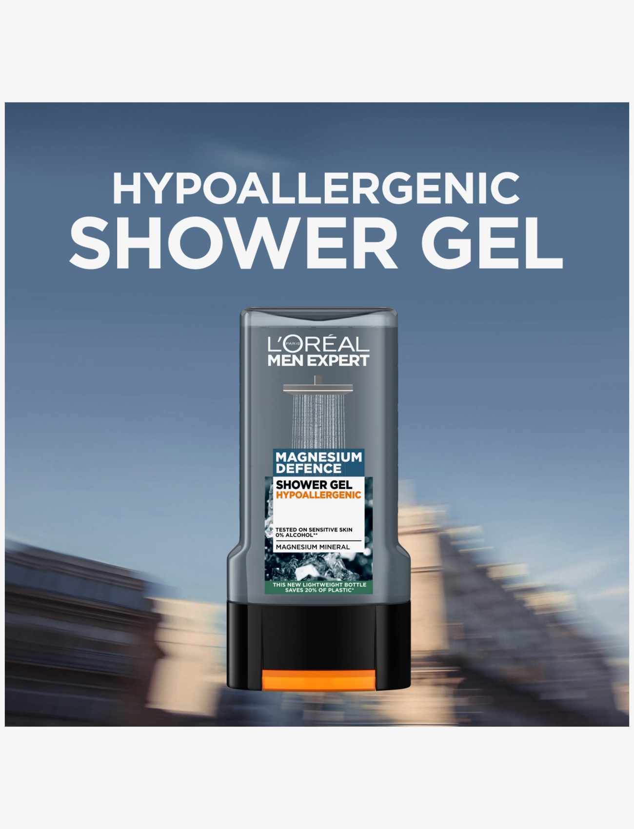 L'Oréal Paris - L'Oréal Paris Men Expert Magnesium Defense Hypoallergenic Shower Gel for sensitive skin 300 ml - shower gels - magnesium defence hypoallergenic shower gel - 1