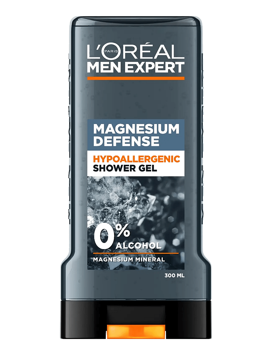 L'Oréal Paris - L'Oréal Paris Men Expert Magnesium Defense Hypoallergenic Shower Gel for sensitive skin 300 ml - vann ja dušš - magnesium defence hypoallergenic shower gel - 1