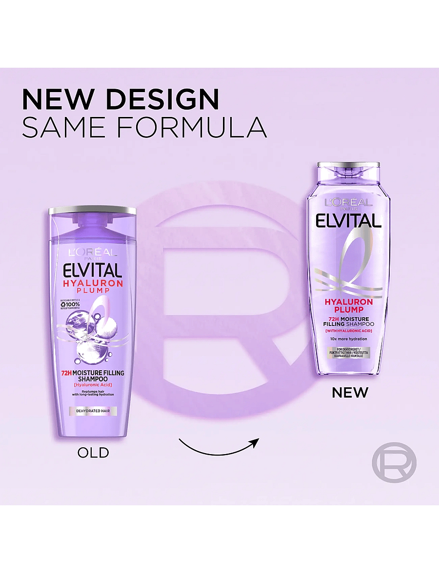 L'Oréal Paris - L'Oréal Paris Elvital Hyaluron Plump Shampoo for dehydrated hair 400 ml - Šampoon - hyaluron plump - 1