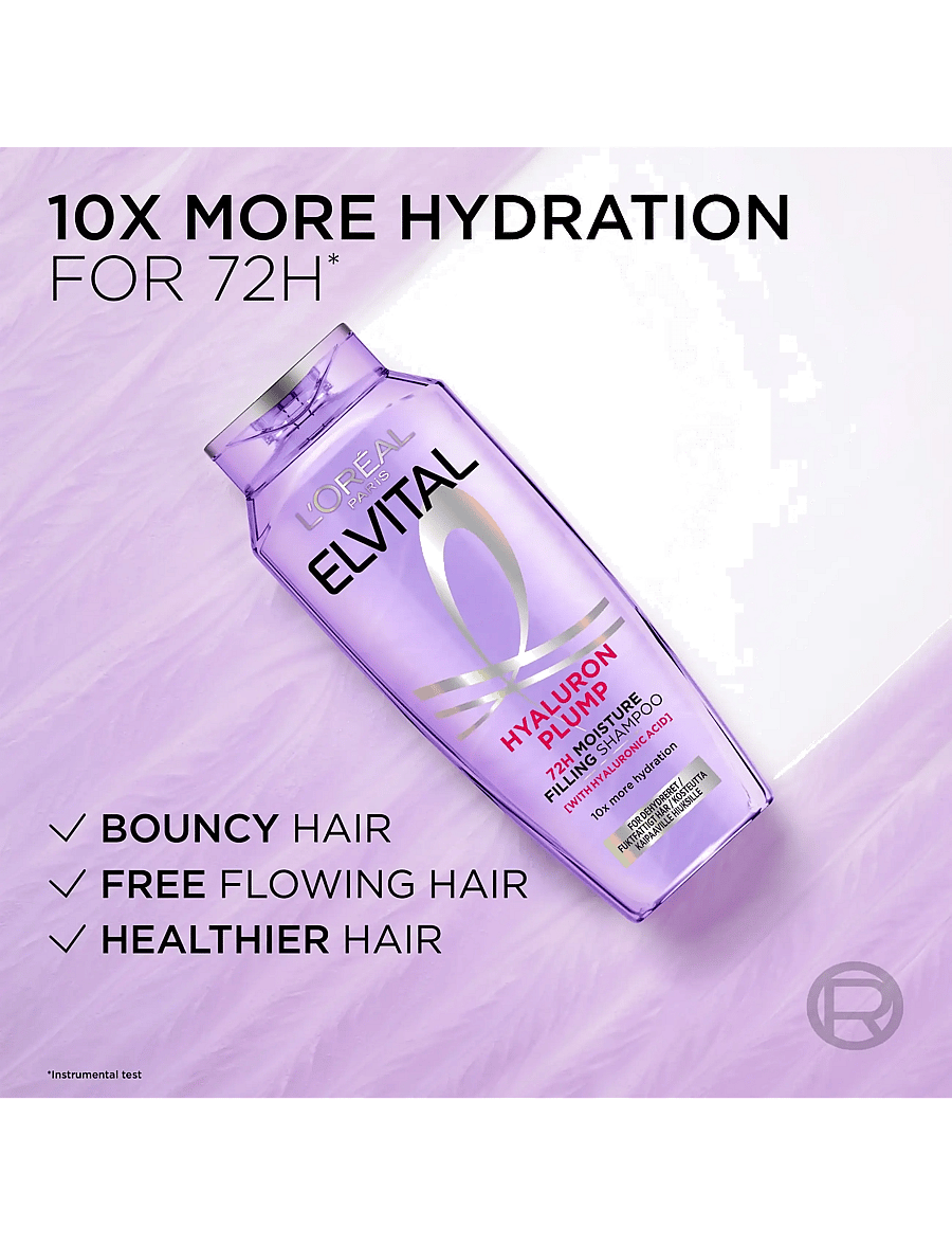L'Oréal Paris - L'Oréal Paris Elvital Hyaluron Plump Shampoo for dehydrated hair 400 ml - Šampoon - hyaluron plump - 2