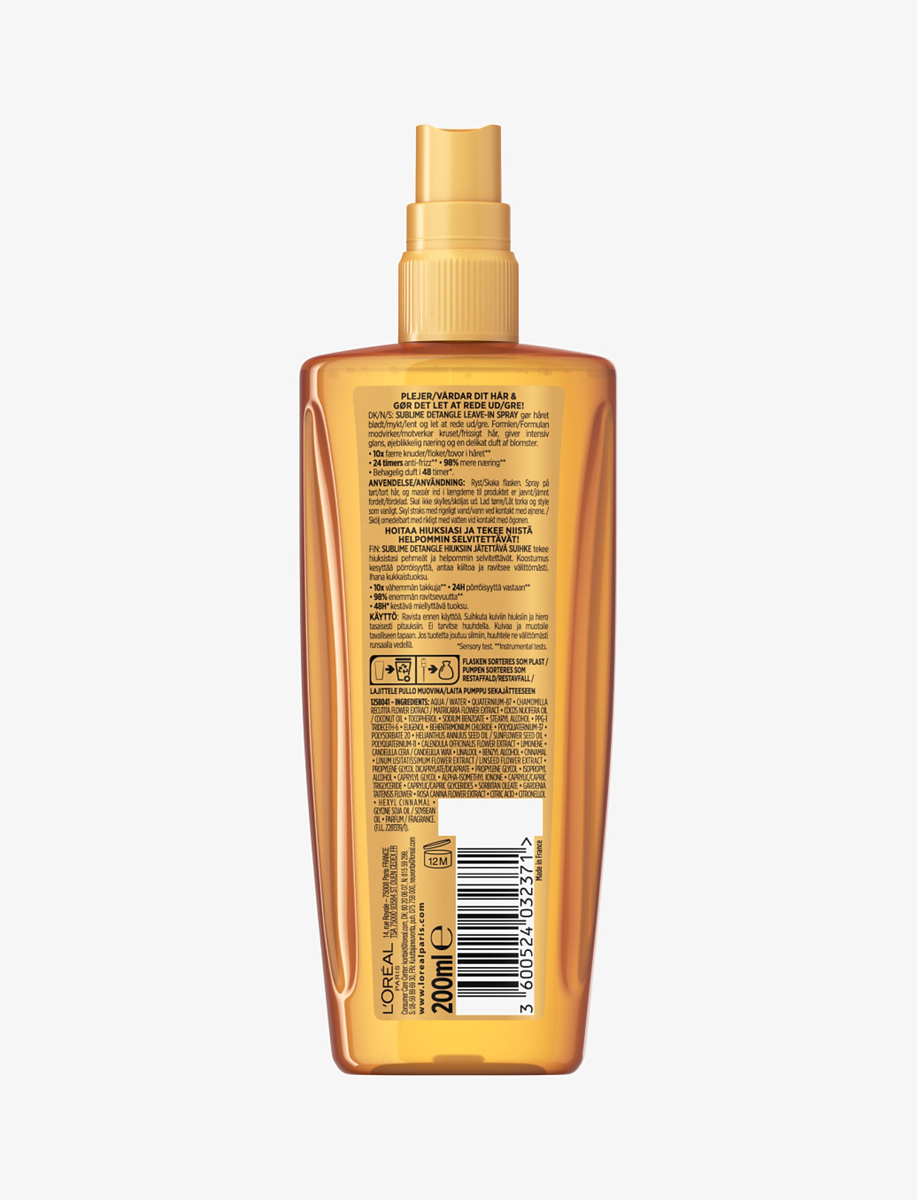 L'Oréal Paris - L'Oréal Paris Elvital Extraordinary Oil Sublime Detangle Leave-in Spray 200 ml - balsamspray - no colour - 1