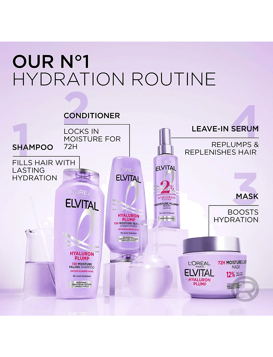 L'Oréal Paris - L'Oréal Paris Elvital Hyaluron Plump Leave-in Serum for dehydrated hair 150 ml - hooldusvahendid - no colour - 4
