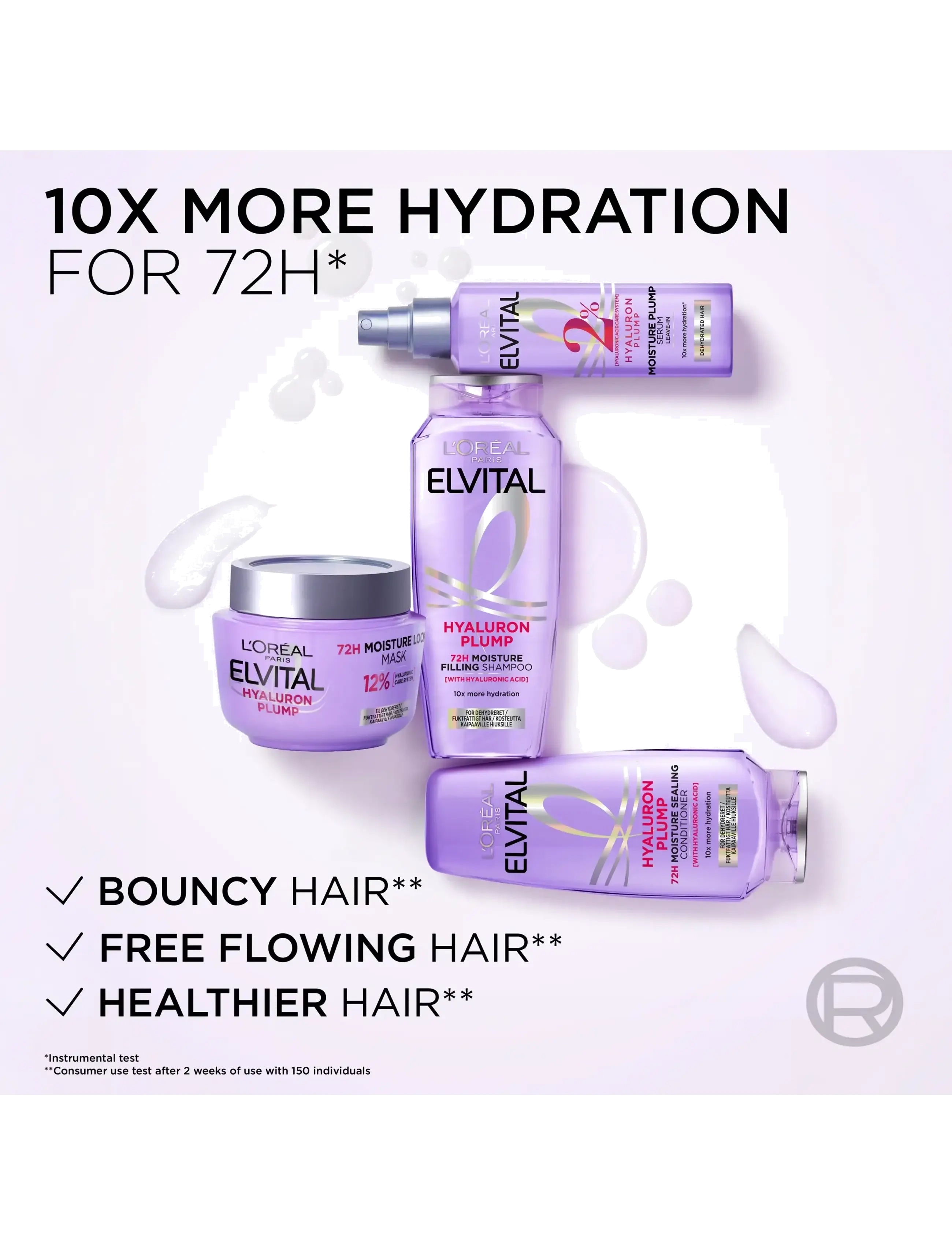L'Oréal Paris - L'Oréal Paris Elvital Hyaluron Plump Leave-in Serum for dehydrated hair 150 ml - laveste priser - no colour - 5