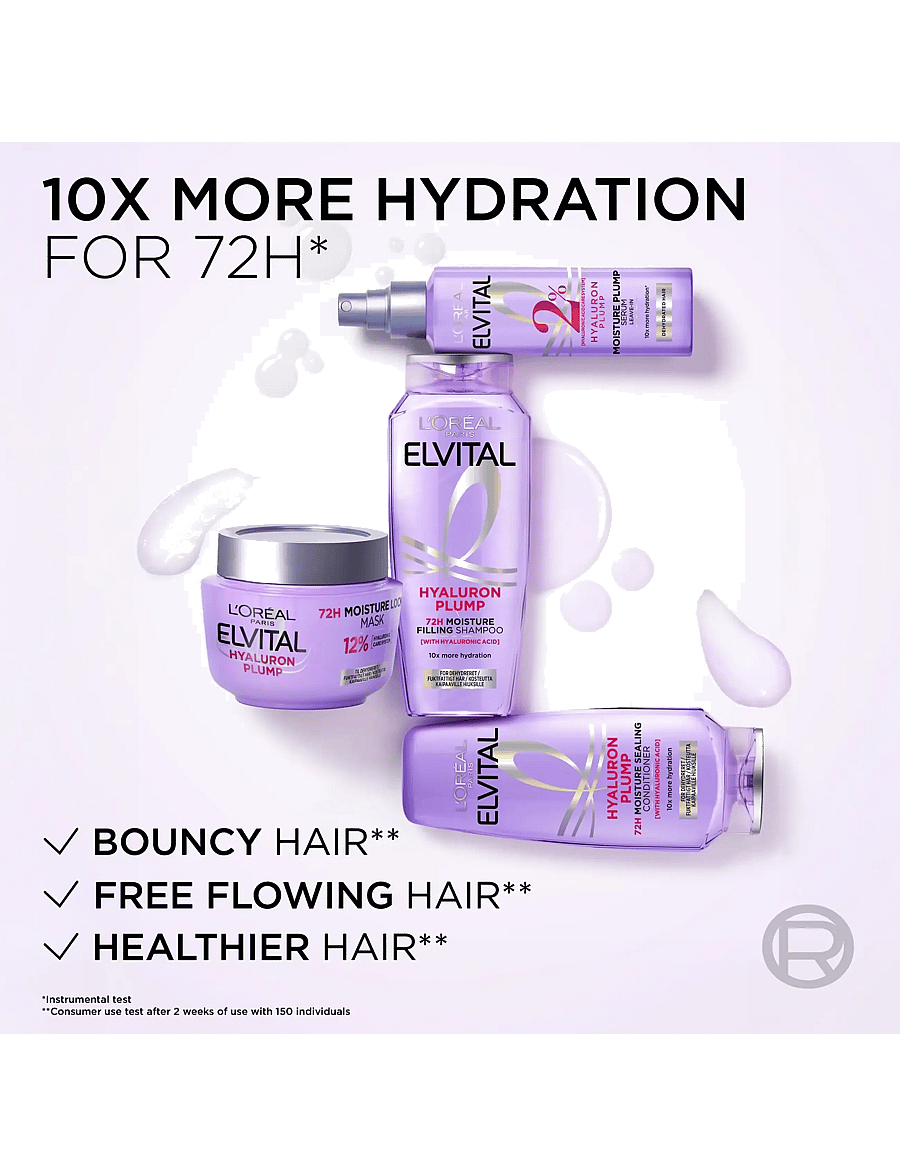 L'Oréal Paris - L'Oréal Paris Elvital Hyaluron Plump Leave-in Serum for dehydrated hair 150 ml - hooldusvahendid - no colour - 5